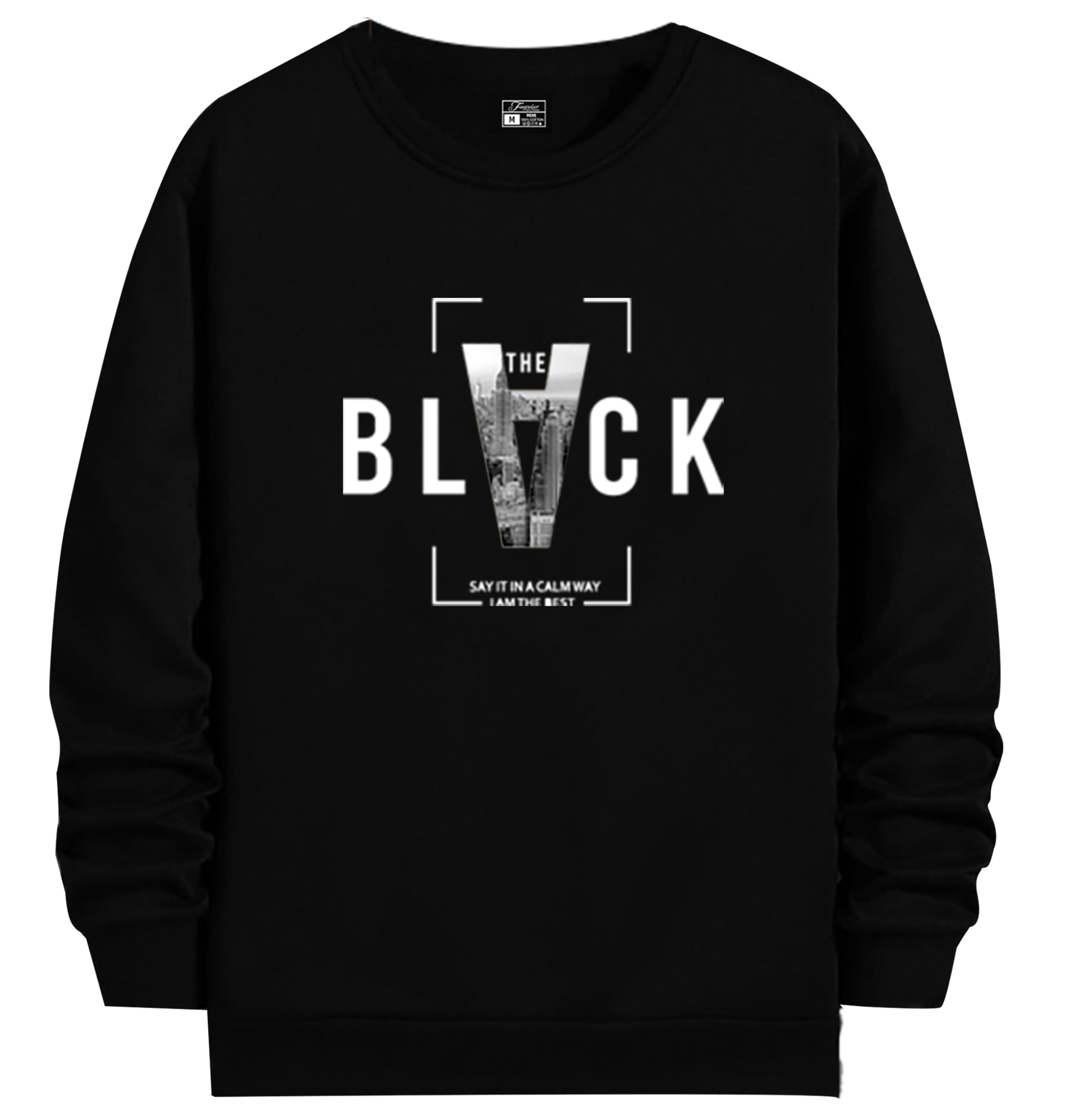 Men's Pure Cotton Regular Fit Full Sleeve Printed Round Neck Tshirt