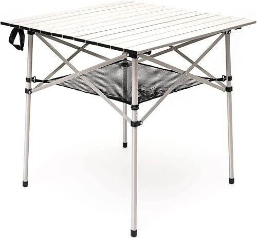 Miniatura 8 de SUNNYFEEL Mesa de camping plegable  Mesa de picnic portátil de aluminio ligero, 18.5 x 18.5 x 24.5 pulgadas para cocinar, playa, senderismo, viajes,