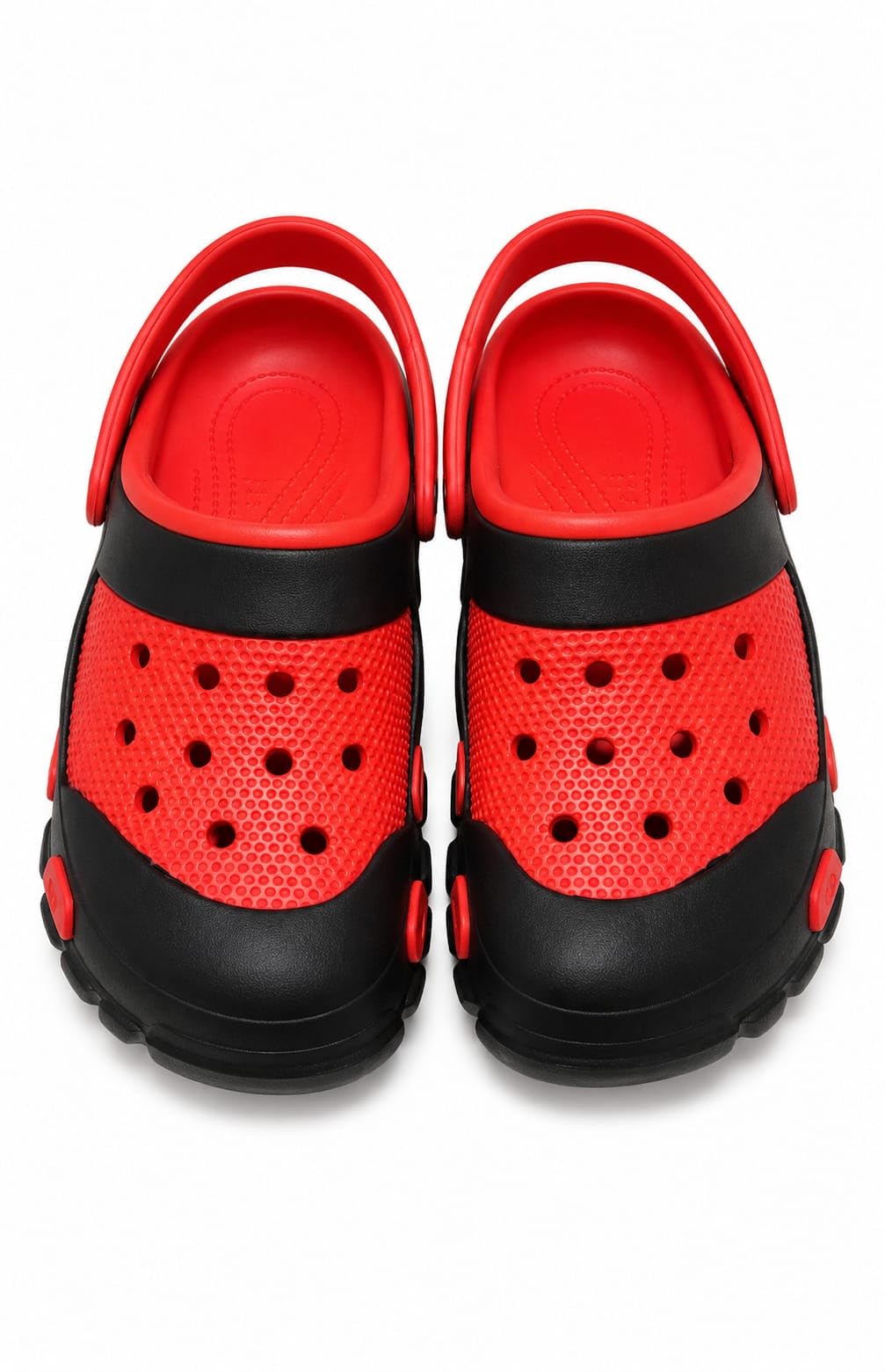Unisex EVA Lightweight Clogs with Back Strap in Red & Black-picture-10