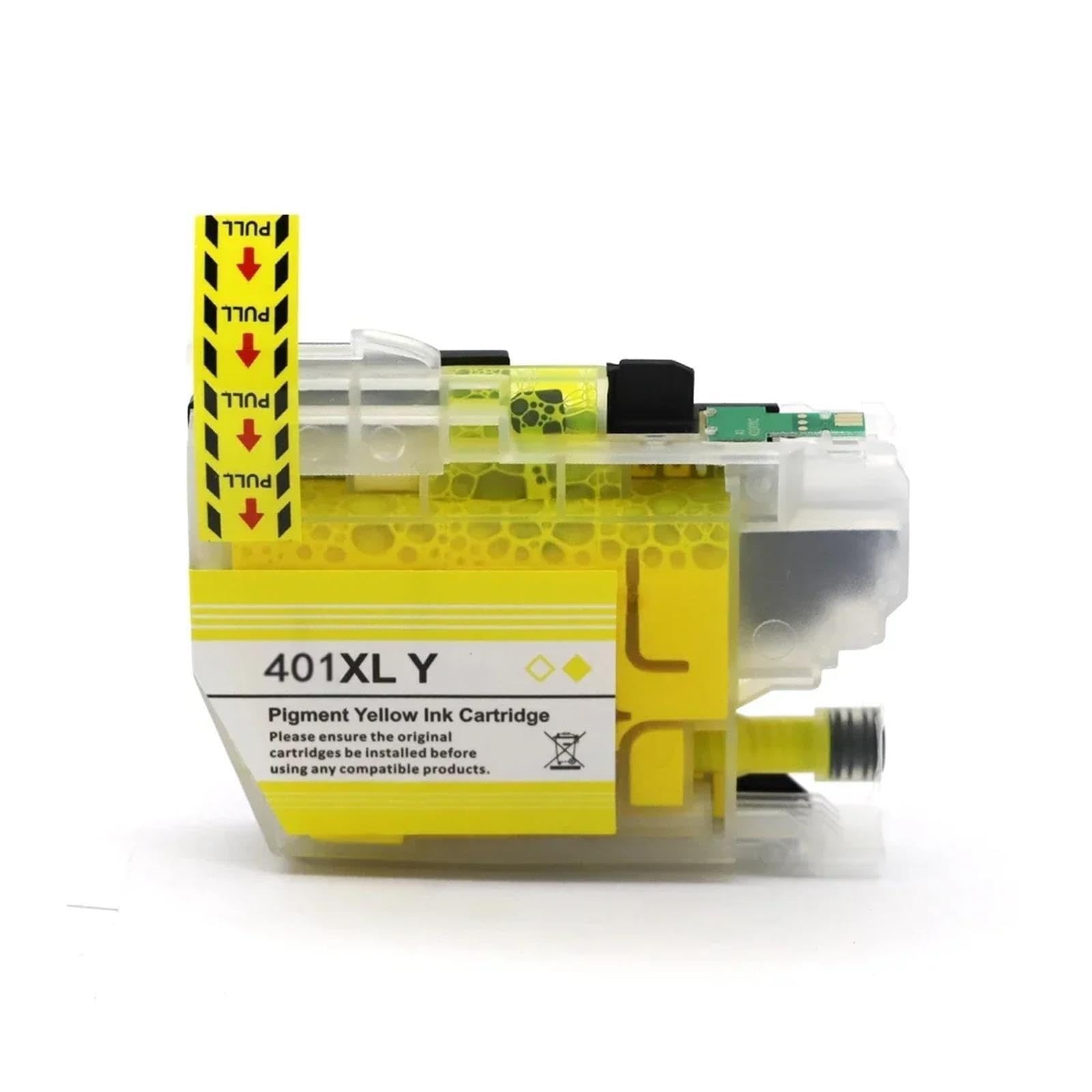 Cartucce d'inchiostro LC401XL compatibili for Brother MFC-J1010DW J1012DW | MFC-J1170DW, inchiostro colorante, capacità XL, alimentazione stampante(Yellow)