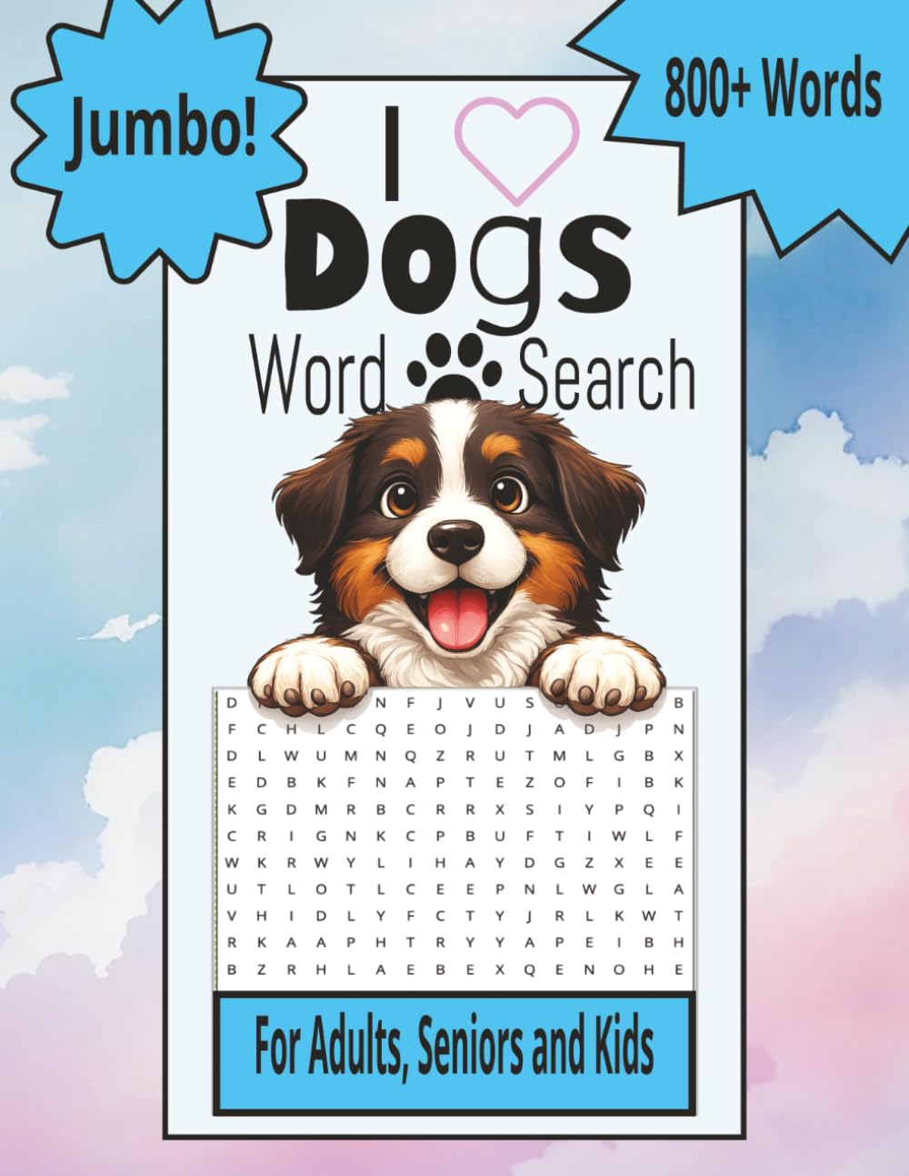 Jumbo Dog Word Search Puzzle Book: For Adults, Seniors and Kids: Fun and Relaxing Puzzles with Dogs, Nature, and K-9 Themed Words | 8.5x11 in, 112 pages | 50+ puzzles ... Gift for adult