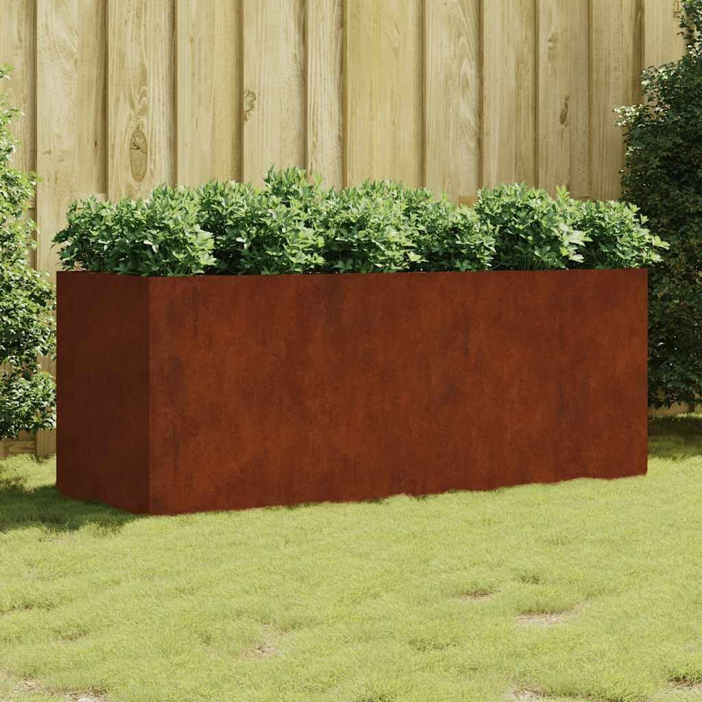 Corten Steel Raised Garden Bed 78.7 x 31.5 x 31.5 in Weathered Planter Box Outdoor for Herbs Vegetables Flowers Patio Terrace