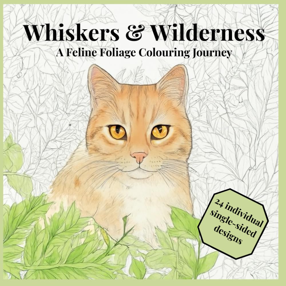 Whiskers & Wilderness: A Feline Foliage Colouring Journey