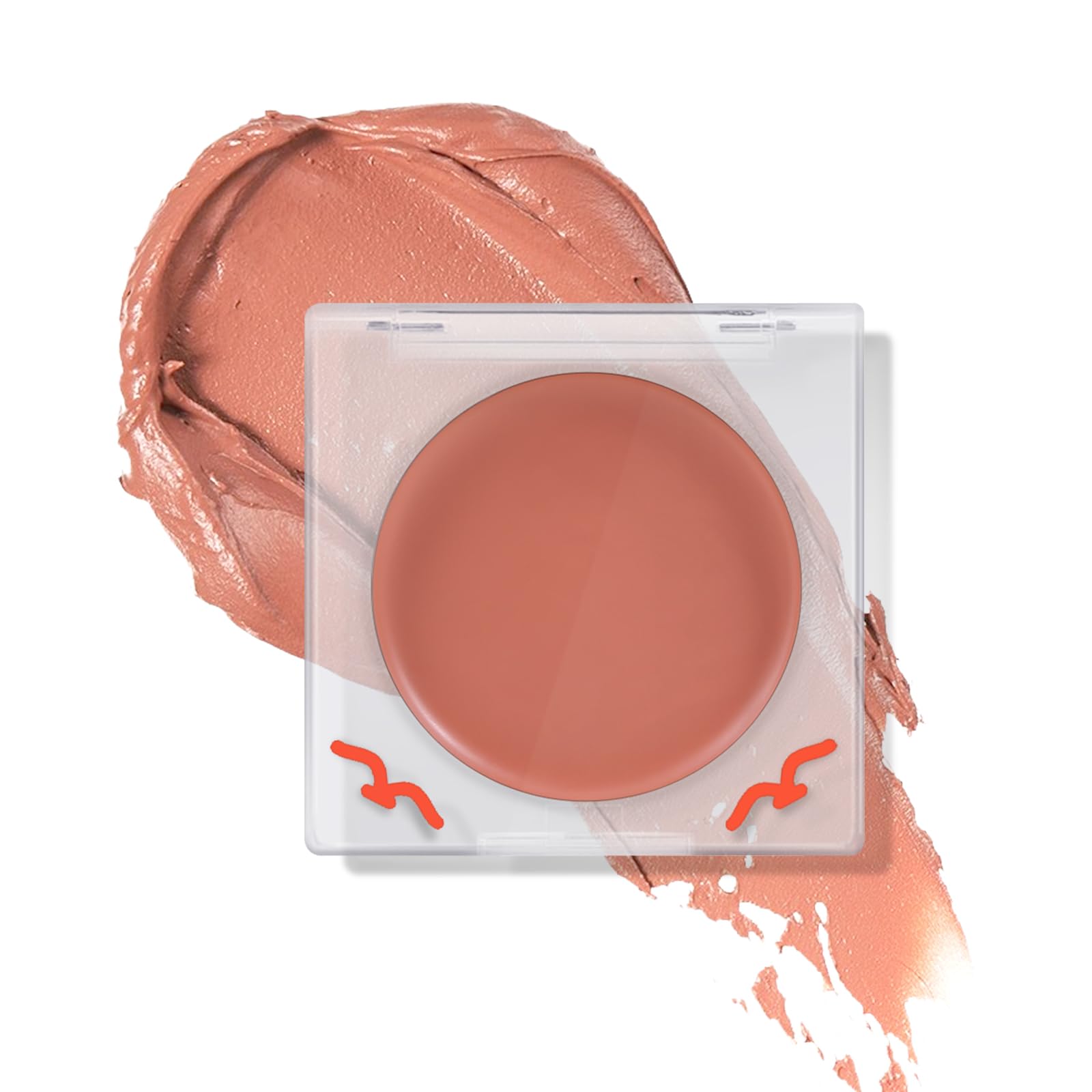 Boobeen Colorete en crema para mejillas Paleta de un solo color de colorete, Bálsamo de colorete prensado multiusos para maquillaje facial, colorete en crema natural ultra pigmentado, acabado radiante