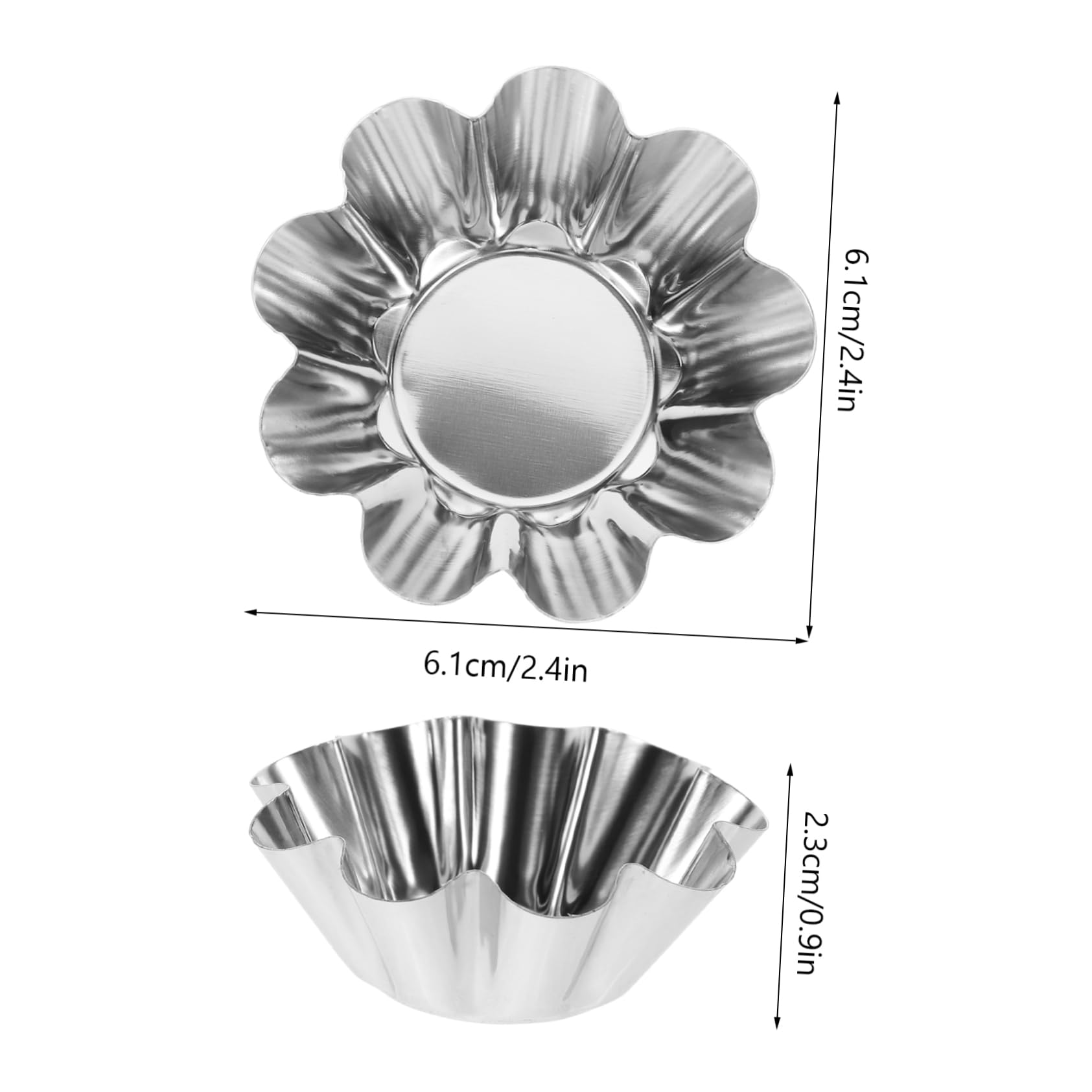 MOLUCKFU Stainless Steel Tart Molds Pcs Flower Tart Pans Non-stick Cupcake Tin for Easy Baking