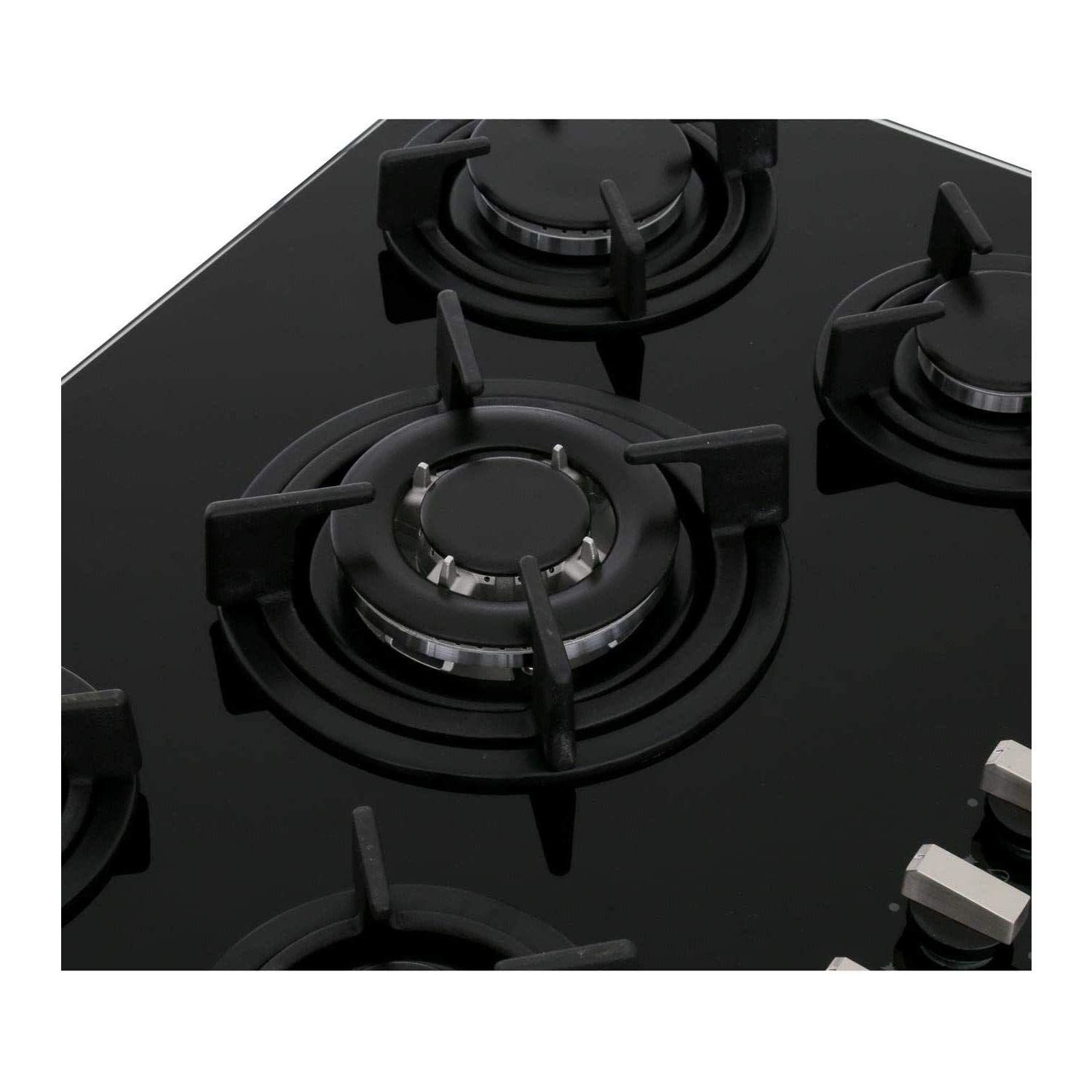Rangemaster RMB70HPNGFGL 70cm 5 Burner Gas Hob Black Glass Buy Online