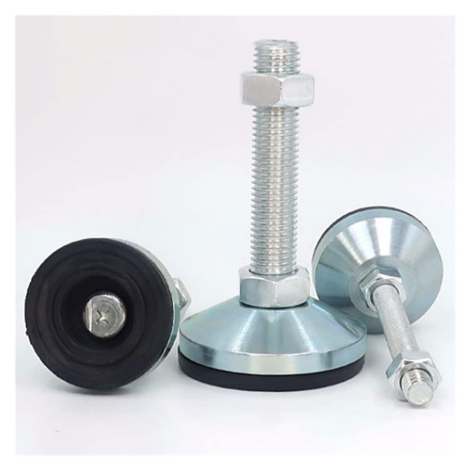 8 Uds diámetro Base 2,4 pulgadas, patas niveladoras con tuercas de seguridad for armarios muebles estantes mesas, tamaño rosca M8 * 50mm