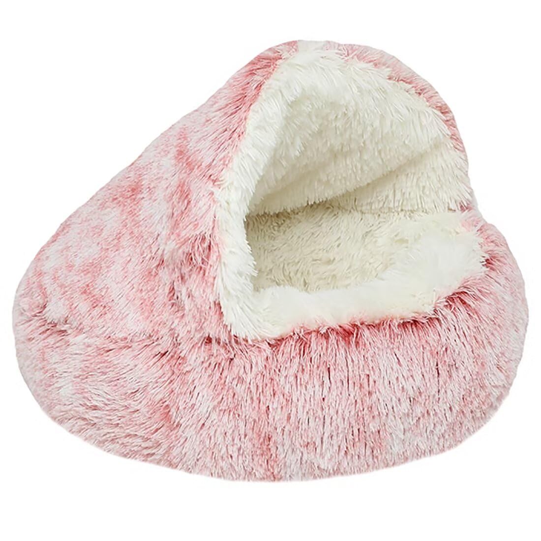 Pet Tent Cave Bed for Small Cats Dogs Pets Plush Slipper Dog Bed Hooded Fluffy Puppy Sleeping Bag Warm Claming Cat Beds Kitty Bed Cozy Indoor Cave Bed for Kitten Dog Non-Slip Bottom 50cm