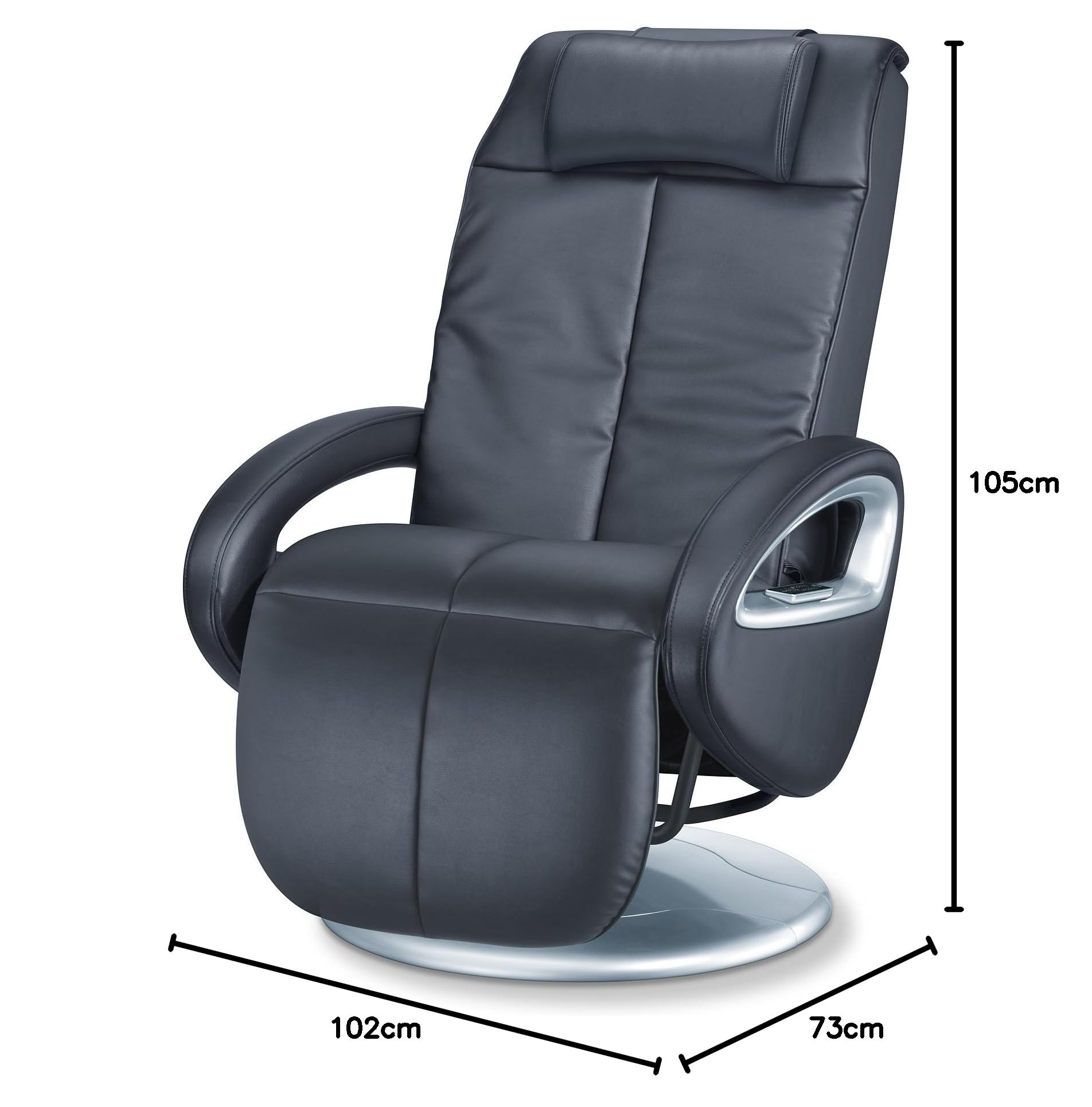 Beurer MC 3800 Shiatsu-Massagesessel, Massagestuhl für eine wohltuende Entspannungs-Massage von Rücken und Beinen, mit Vibrationsmassage, schwarz