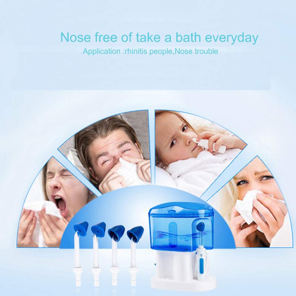 Sistema de irrigación Nasal, Limpiador eléctrico de Nariz, Sistema de Cuidado Nasal, Ajuste de 10 velocidades, Tanque de Agua de 600 ml, para sequedad Nasal, Nariz líquida