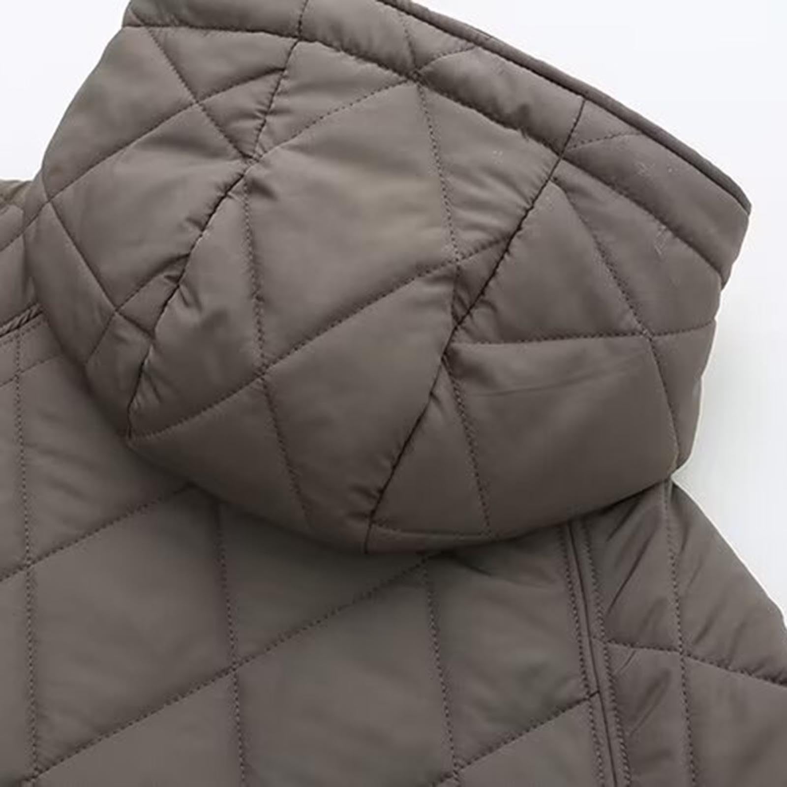Giacca Donna Invernale Piumino, Giacca Donna Autunno Maniche Lunghe Caldo Leggero con Cappuccio Giubbotto Invernale Impermeabile Trapuntata al Vento Calda Piumino per Tempo Libero