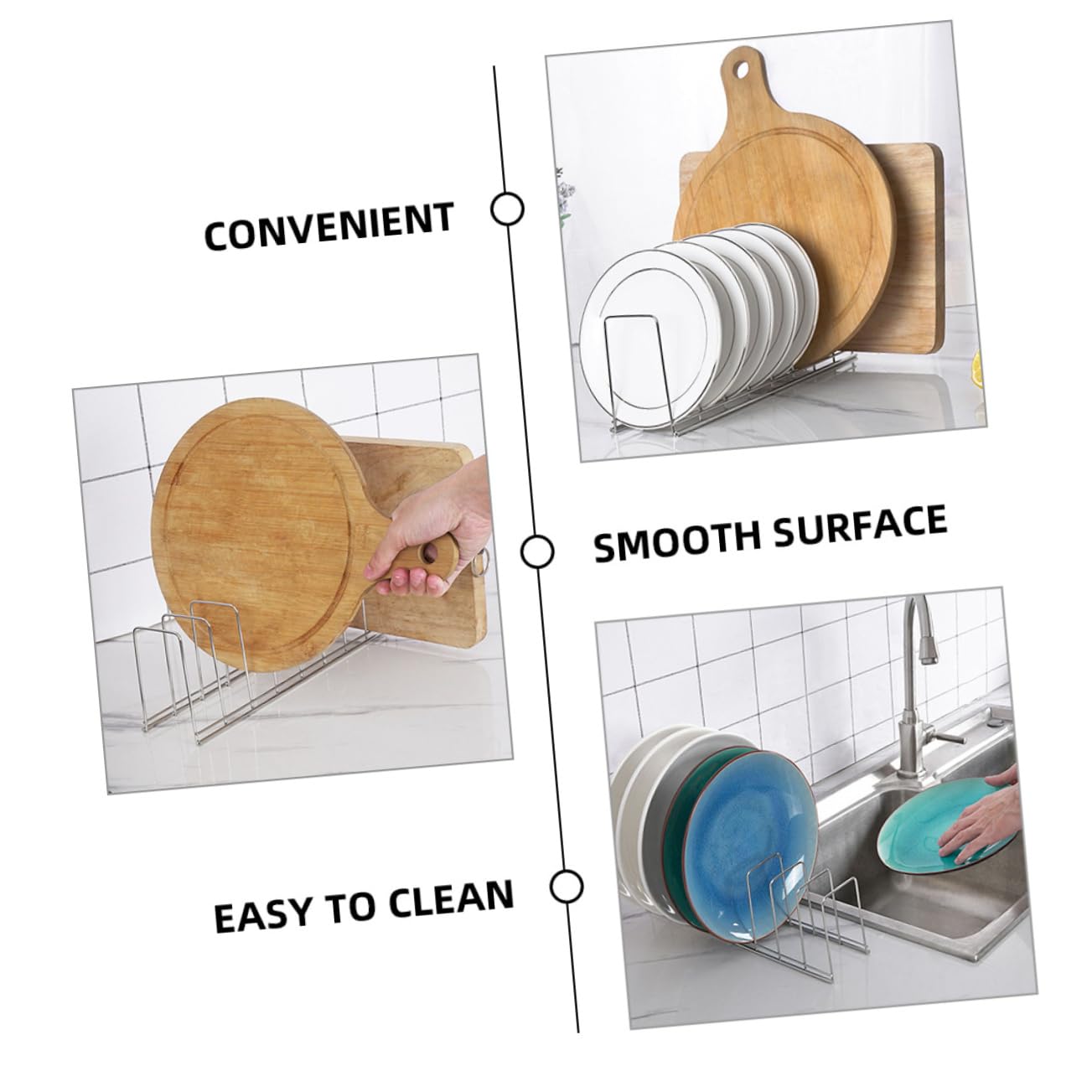 COLLBATH Escurridor de Vajilla de Acero Inoxidable, 4 Piezas para Cocina