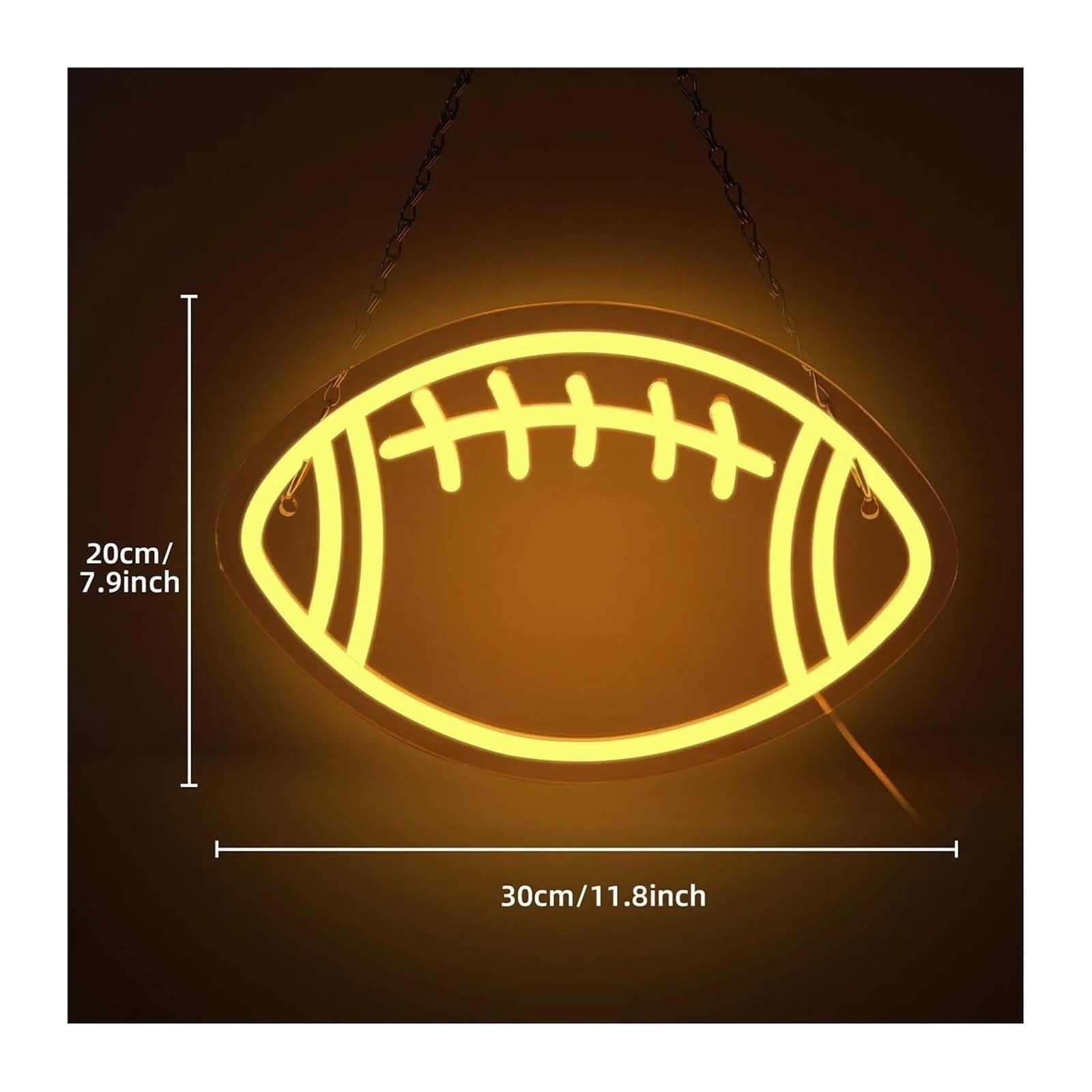 Generico Per insegne al neon Decorazione per feste Rugby per Forma di calcio LED(Giallo)
