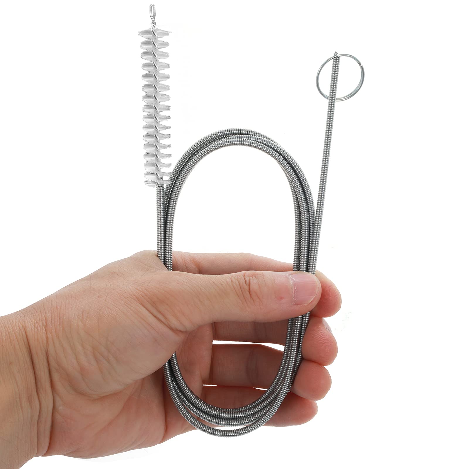 Spazzola di scarico flessibile per tubo lungo, 152,4 cm, spazzola per la pulizia con setole in nylon morbido con setole in nylon morbido, spazzola per la pulizia del tubo, strumento di dragaggio