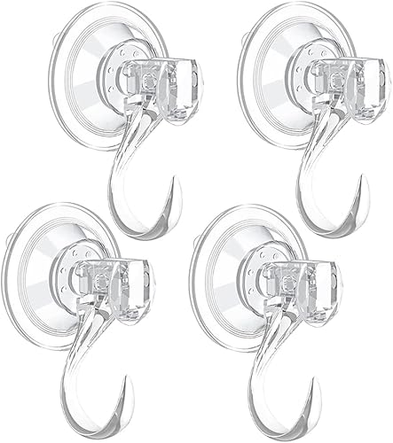 Miniatura 1 de STAMI PLET Paquete de 4 colgadores de corona con ventosa, grande, transparente, extraíble, resistente, soporte para corona, uso para ventana, puerta