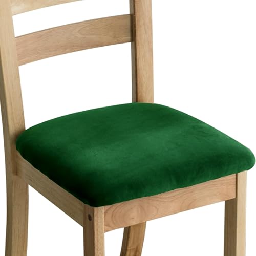 Miniatura 1 de Juego de 6 fundas de terciopelo para sillas de comedor, fundas elásticas para asiento de silla de comedor, fundas extraíbles y lavables, protectores