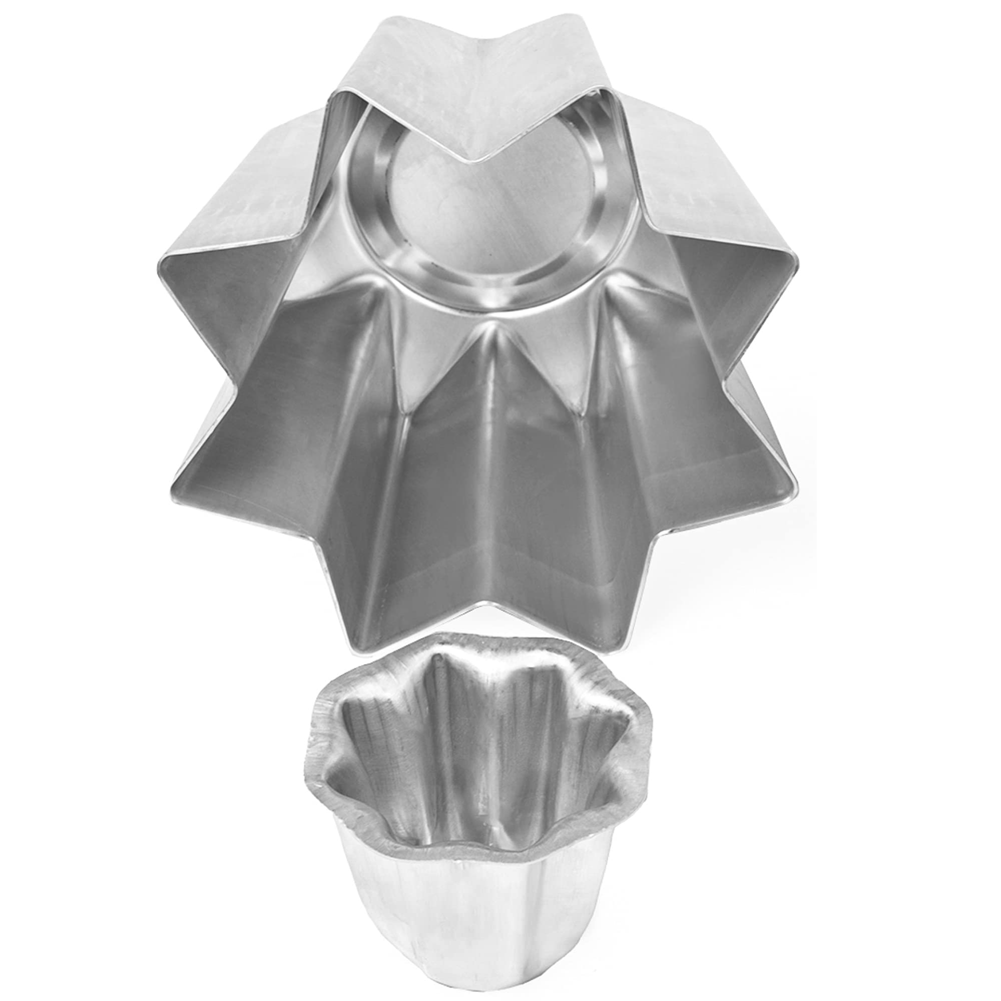 1 molde para Pandoro de 750 g y 2 moldes de 100 g de aluminio alimentario | Profesionales (1, 750 g + 2, 100 g)