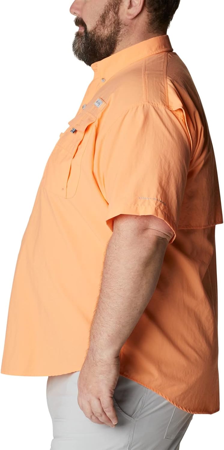Columbia Men's Bahama II Short Sleeve Shirt 2X Tall Bright Nectar