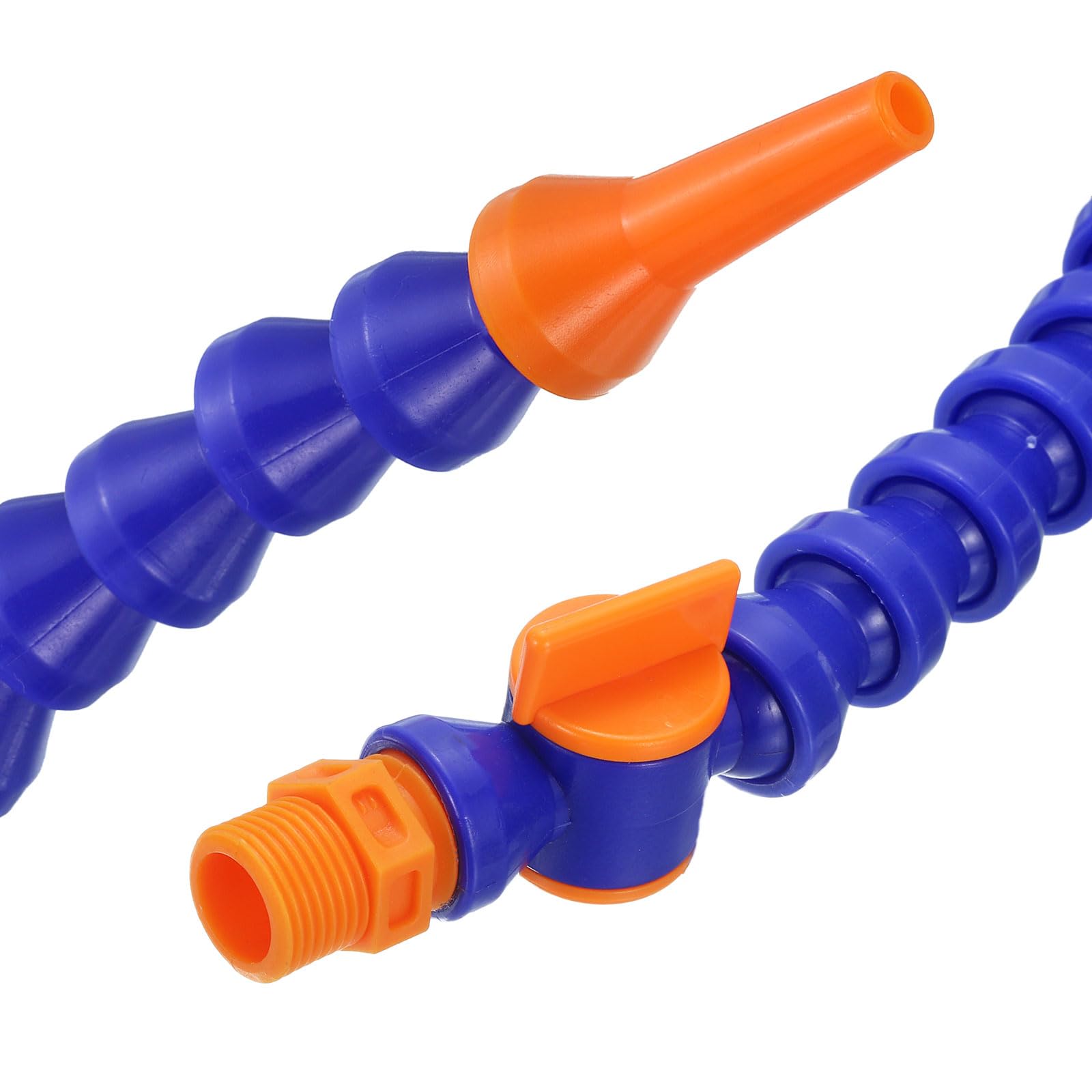QUARKZMAN 4 Stück G1/4" Gewinde Flexibler Wasser-Öl-Kühlmittelschlauch, 400mm Kunststoff Verstellbare Runde Düse Y-Form Kühlrohrschlauch mit Schalter für Drehmaschine CNC Wasser-Kühlsystem