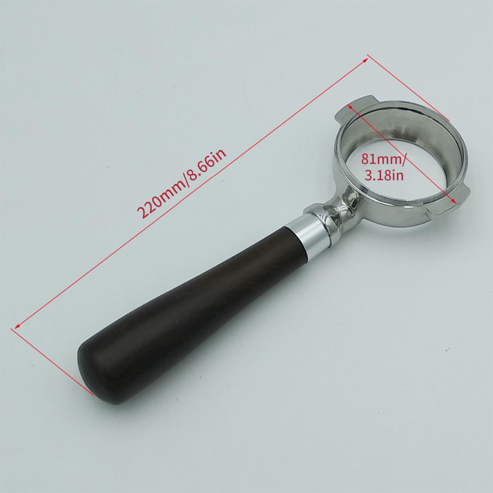Portafiltro de café sin fondo, mango de café para máquinas de espresso de 58 mm, con diseños ergonómicos y portafiltro sin fondo de atractivo vintage