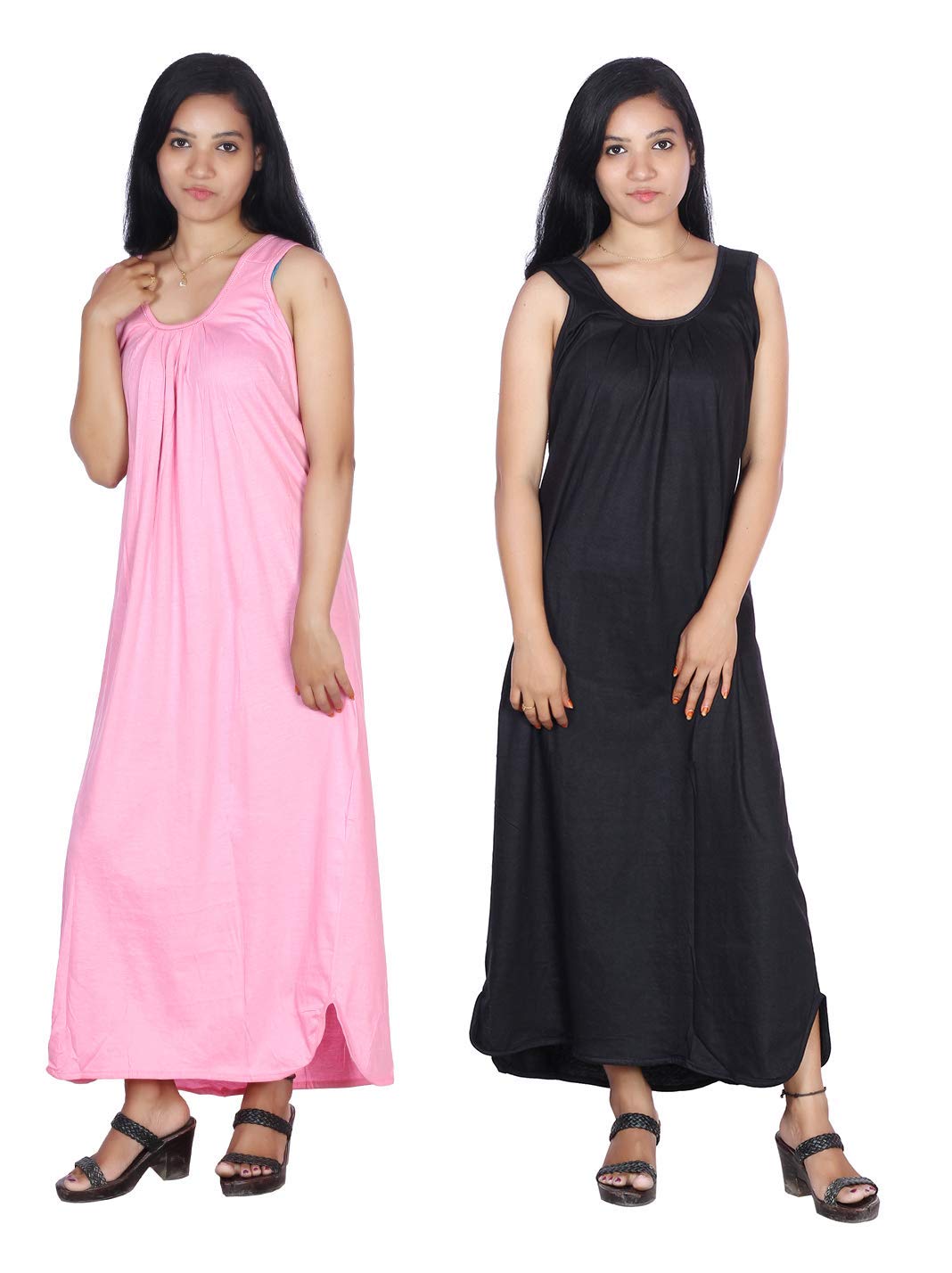 Rylie Women's Cotton Fabric Long Nighty Slip/Chemise - Full Length Camisole for Women - Plus Size Nighty - Kurti Slip