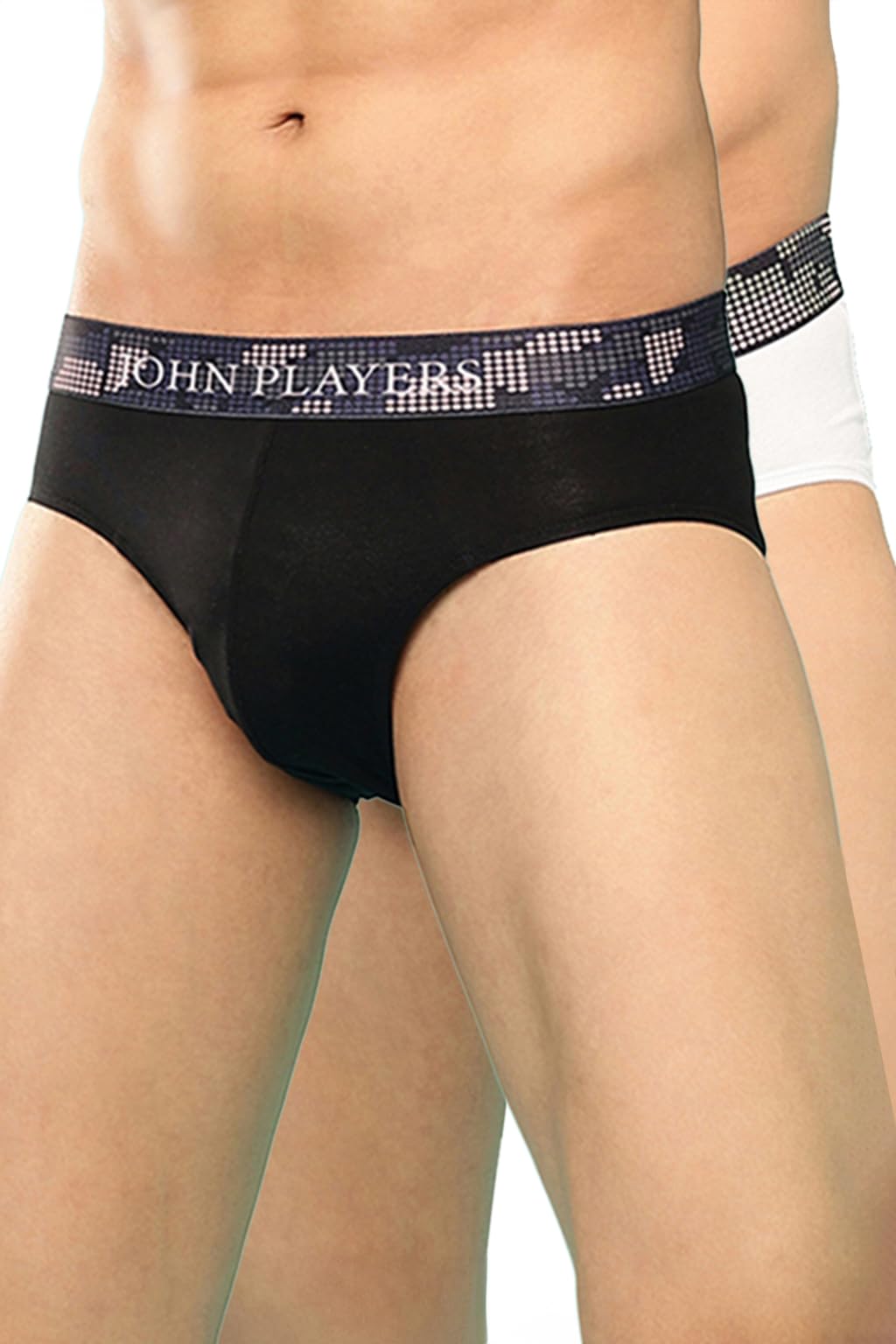 john players Pack of 2 Classic Cotton Briefs Underwear for Men with Sublimation Waistband-picture-12