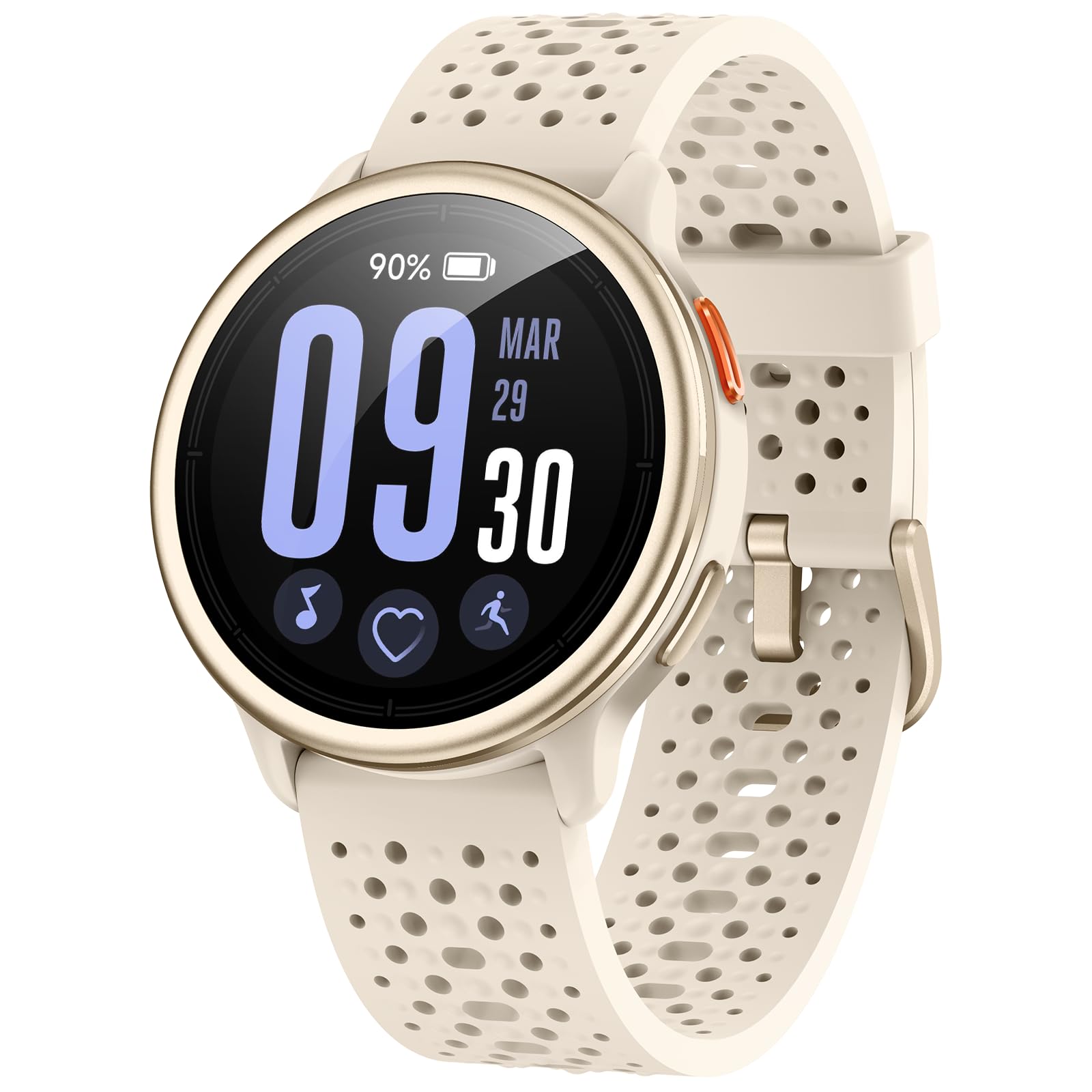 Reloj Inteligente Mujer 1.27" Smartwatch Hombre Redondo 2 Correas, Monitor de Sueño Funciones de Salud y Fitness 120+ Modos Deportivos 3ATM Impermeable para iPhone/Samsung/Android Beige