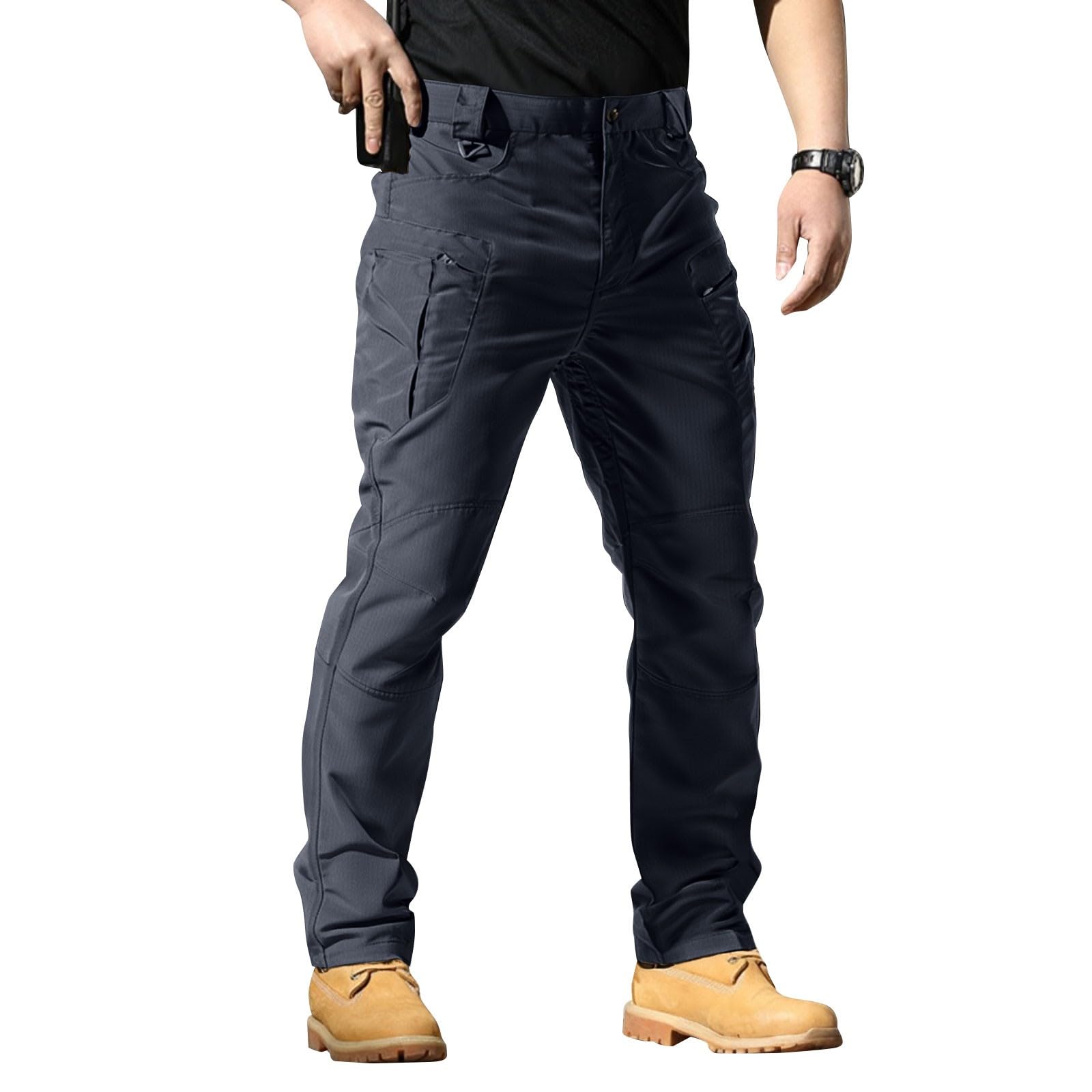 Tactical Pants for Men Ripstop Waterproof Cargo Pants Stretch Multi Pockets Construction Comfy Fit Hiking Pant