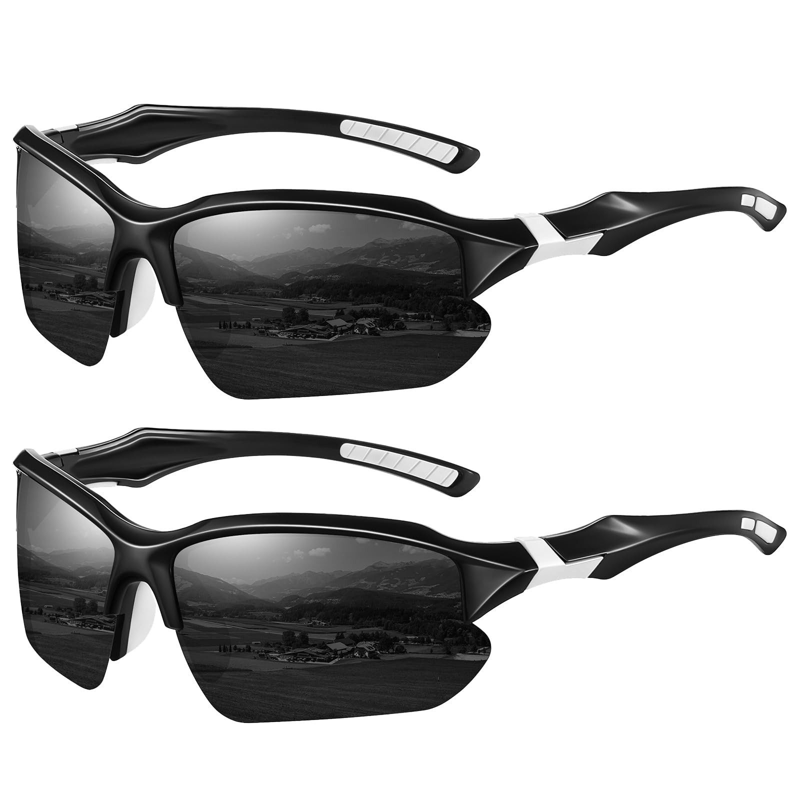 Perfectmiaoxuan Fahrradbrille Polarisierte Sonnenbrille Herren Damen, Vintage Elegant Brillengestell Klassisch, HD-Pilotobjektive,Golf Fahren Angeln Reisebrille Outdoor-Sportarten Mode Sonnenbrille