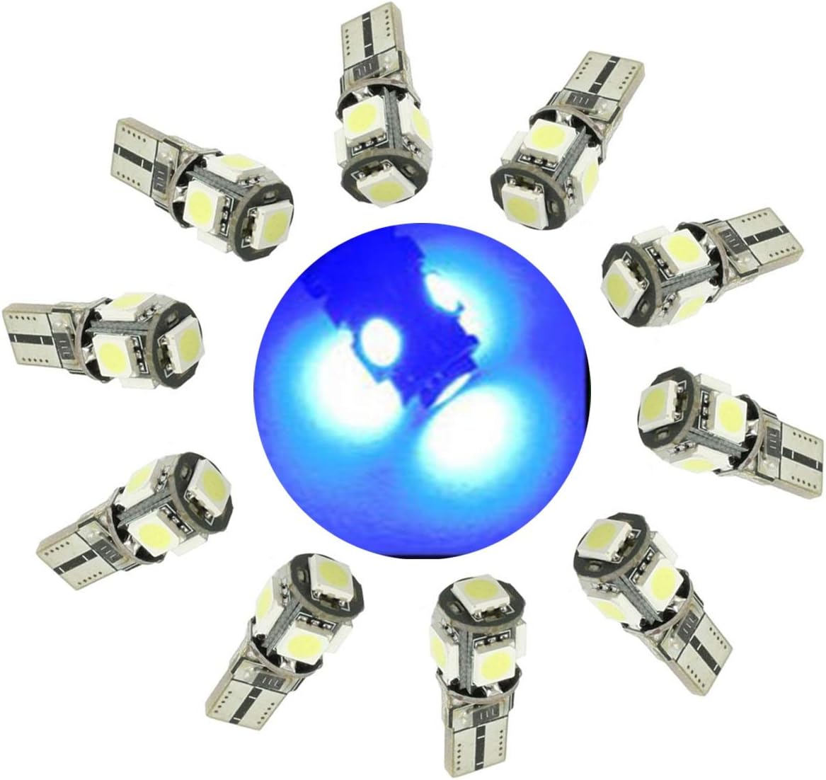 DEALPEAK Up to 10pcs T10 501 194 168 W5W 5SMD Led Canbus