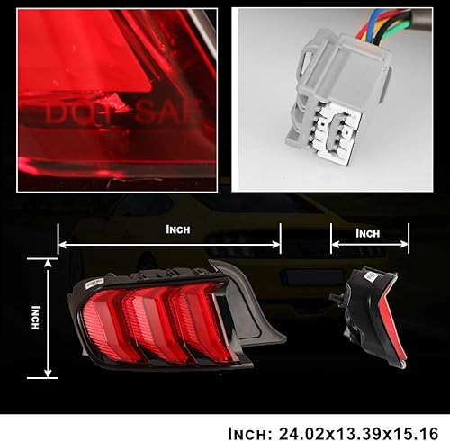 Miniatura 6 de Nixon Offroad Conjunto de luces traseras LED para Ford MustangShelby GT350Shelby GT500 2015-2021, luces traseras Mustang con señales de giro