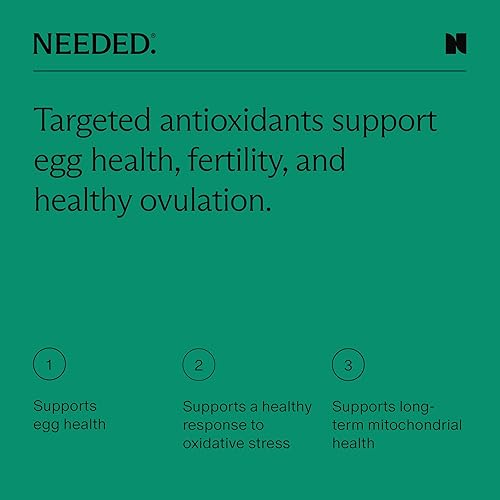 Miniatura 7 de Needed. Apoyo a la calidad del huevo - Suplemento antioxidante formulado de manera óptima para apoyar la calidad del huevo - Apoyo de fertilidad -