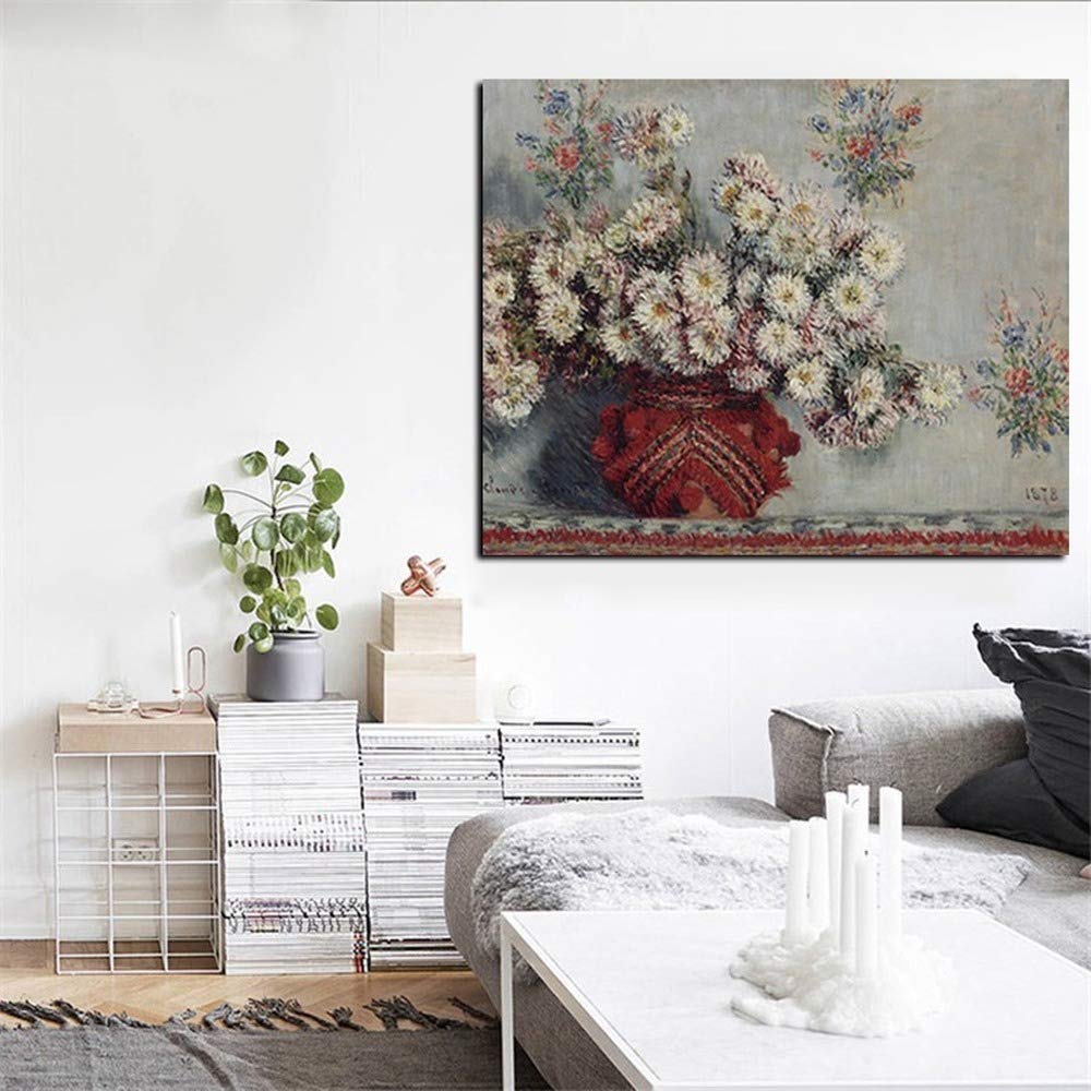 Claude Monet Toile 60 x 90 cm Grand Format sans Cadre pour Décoration Murale Salon
