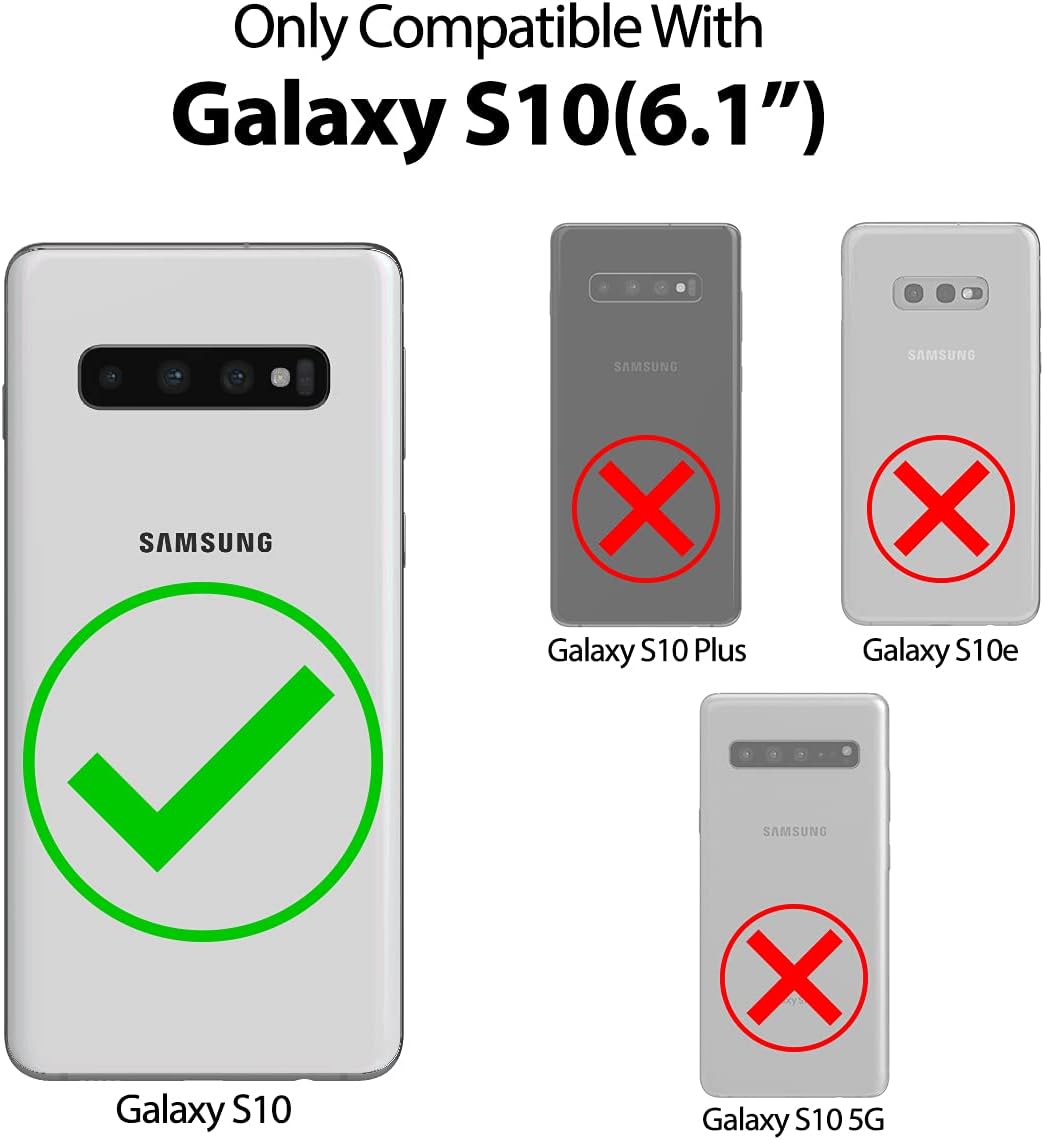 GOOSPERY Magnetic Door Bumper Compatible with Galaxy S10, Card Holder Wallet Case Easy Magnet Auto Closing Protective Dual Layer Sturdy Phone Back Cover - Pink