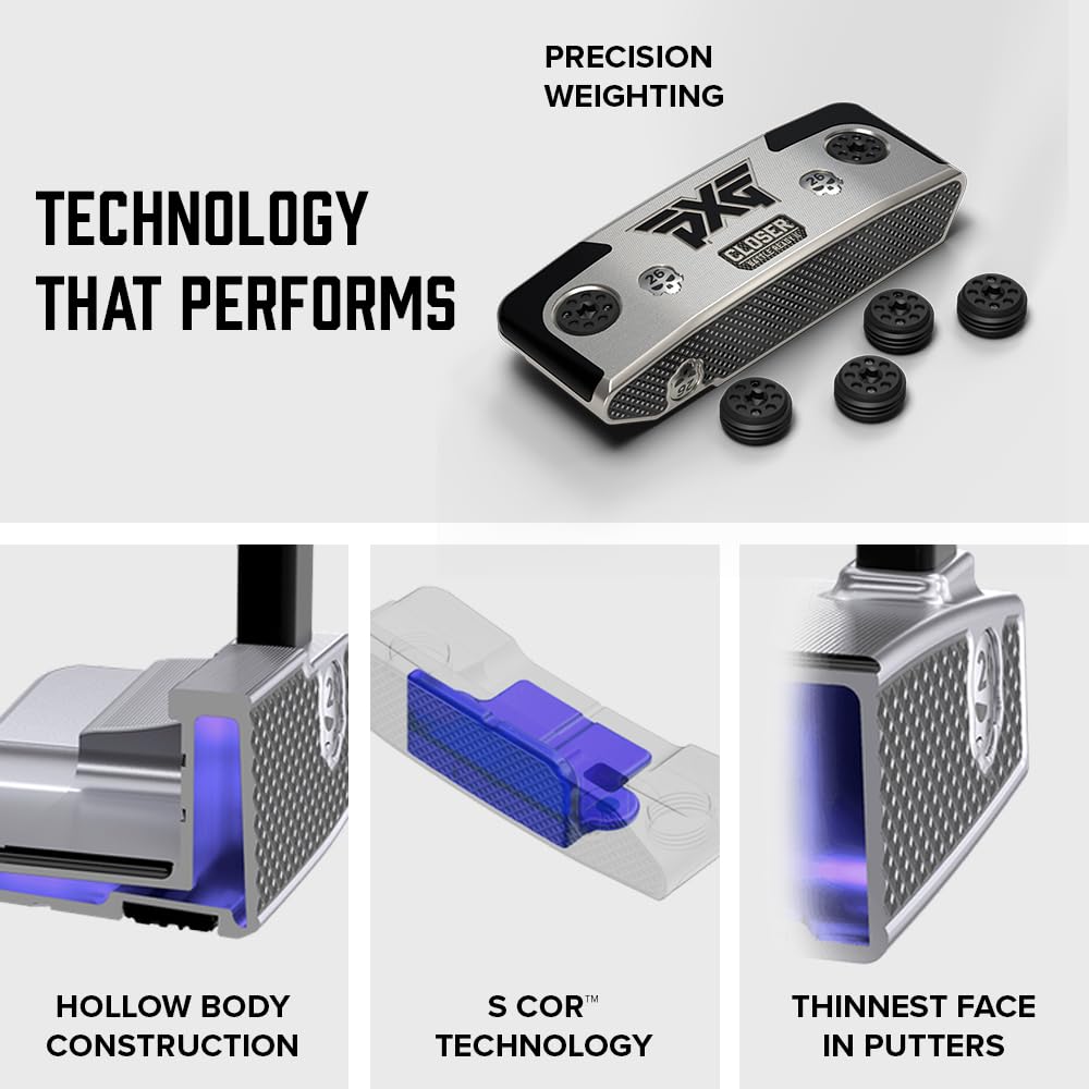 PXG Battle Ready Closer - Putter à talon tige valeur 36 pouces