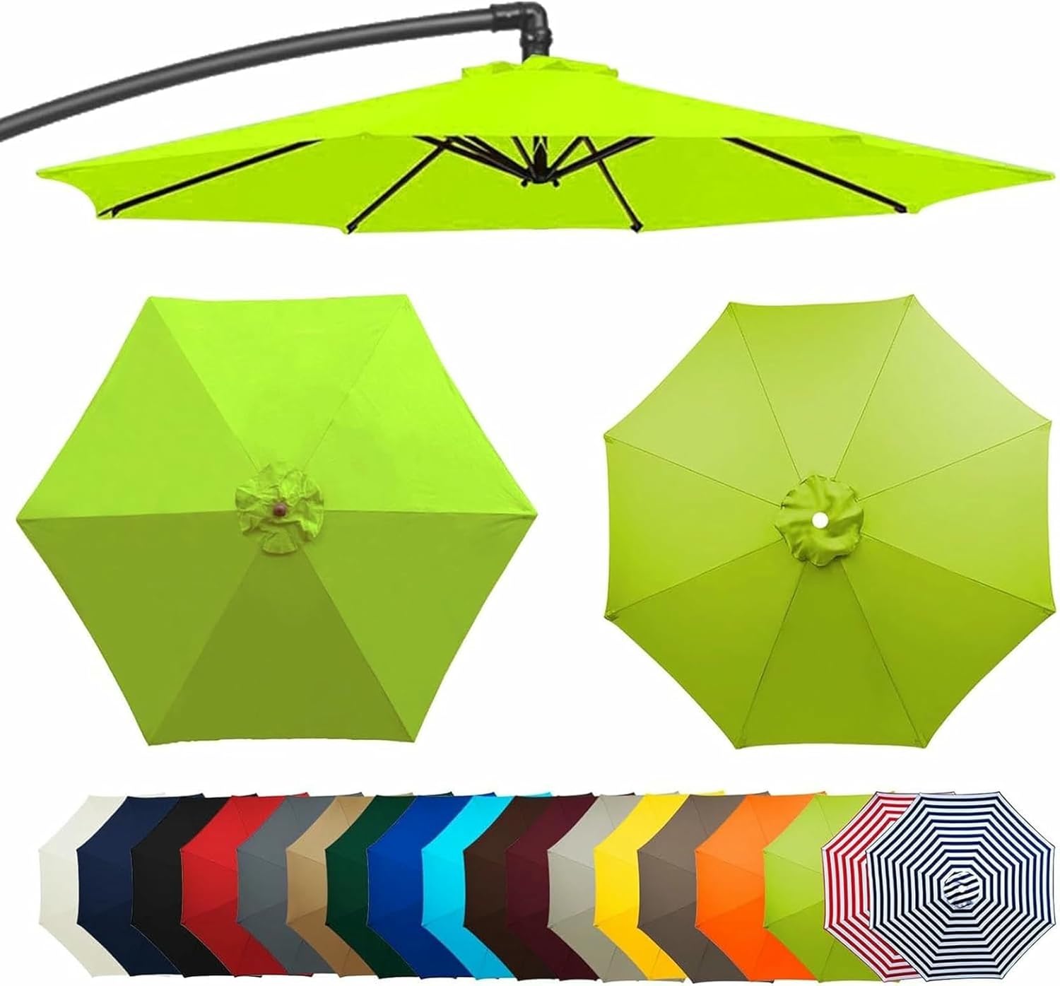 Patio Umbrella Replacement Canopy Square Cantilever Top Cover Outdoor,Replacement Parasol Canopy Cover Waterproof UV50+ Outdoor Fabric 300/270/200CM Fits 6/8 Arms Durable Replacement for Sta