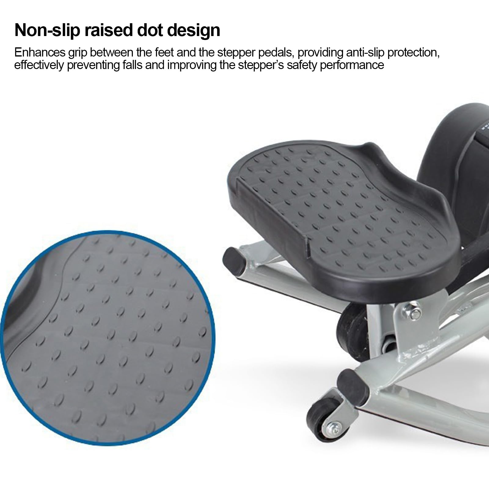 Stepper Fitness Casa Attrezzi Palestra Casa Glutei E Gambe Pedana Fitness con Tappetino Antiscivolo E Fasce Elastiche Portatile E Compatto Grey