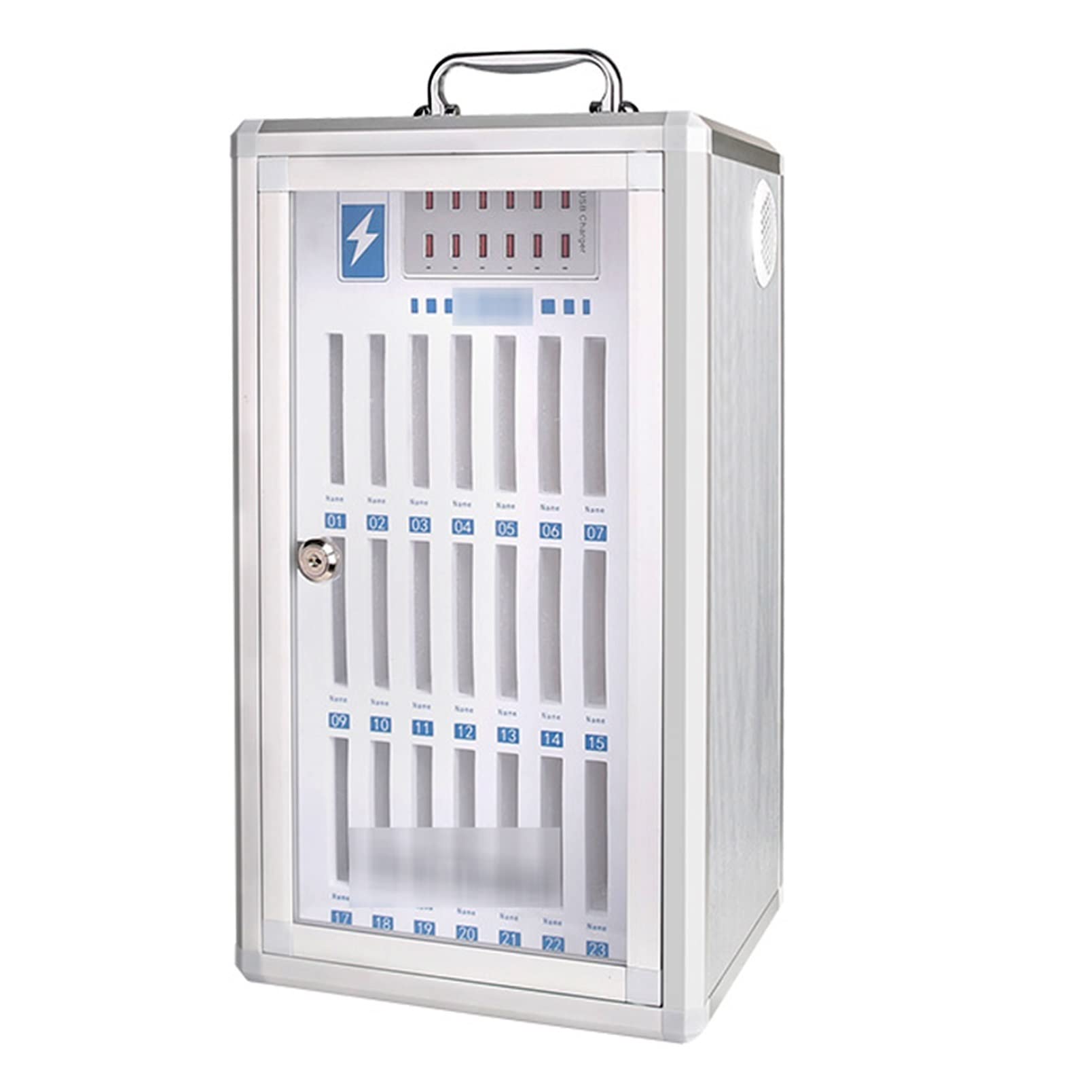 Organizzatore Di Telefoni Cellulari Cellulari Armadietto Di Ricarica Per Cellulari Scatola Portaoggetti Per Cellulare Con Chiusura Trasparente A Più Scomparti (Color : Silver, S : 24 bits)