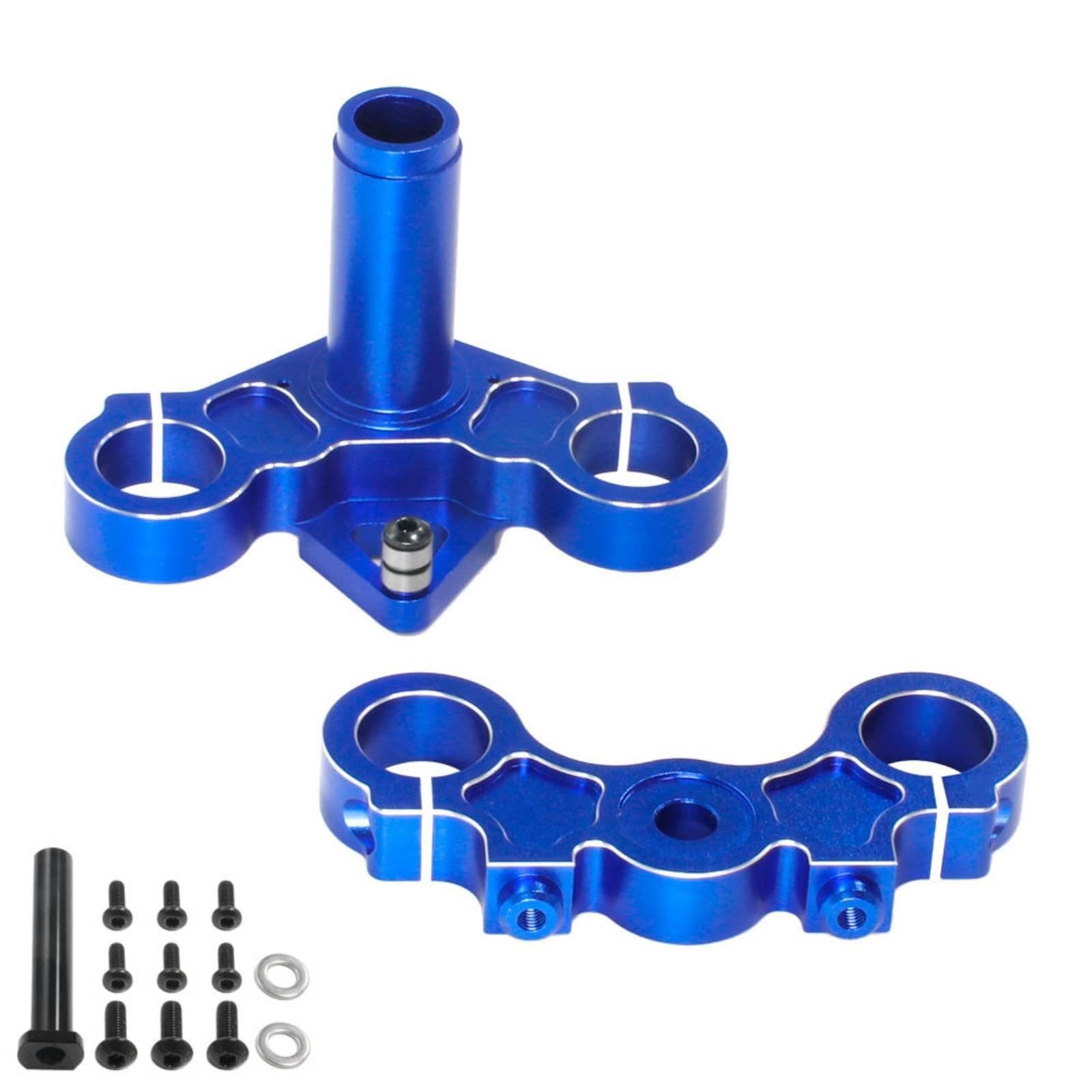 Triple Tree Top Clamp 7075 Aluminum Alloy Upper Triple Clamp CNC Machined Front Yoke for Upgrade Build, Rough Terrain Blue-picture-27