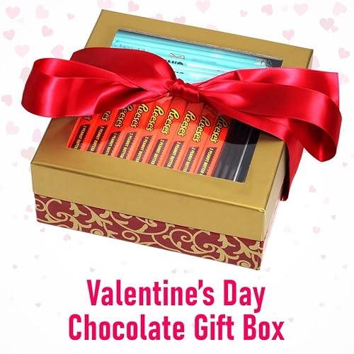 Miniatura 4 de Caja de regalo de chocolates para el día de la madre, barras de chocolate con leche HERSHEY'S, tazas de mantequilla de maní Reese's, galleta de