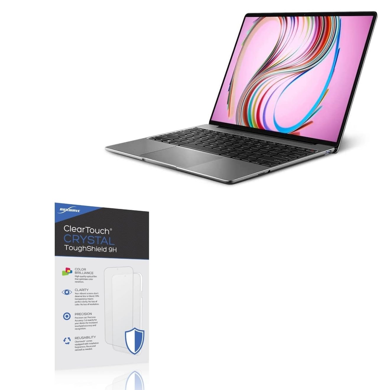 BoxWave Screen Protector Compatible With Chuwi GemiBook - ClearTouch Crystal ToughShield 9H (2-Pack), Clear 9H Tough Flexible Film Screen Protector