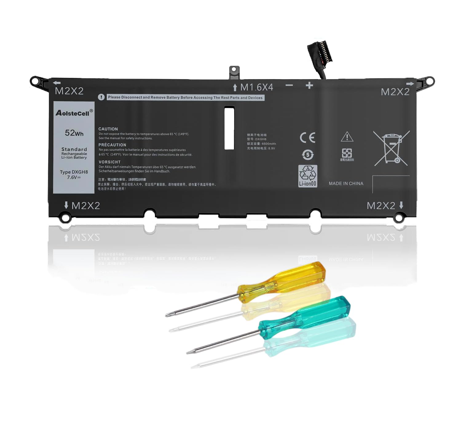 BND DXGH8 Laptop Battery for Dell 13 XPS 9370 9380 9305 7390 Dell Inspiron 13 5390 5391 7390 7391 7400 2-in-1 Inspiron14 7490, Latitude 3301 E3301,Vostro 5390 5391 P82G P130G P14G H754V G8VCF