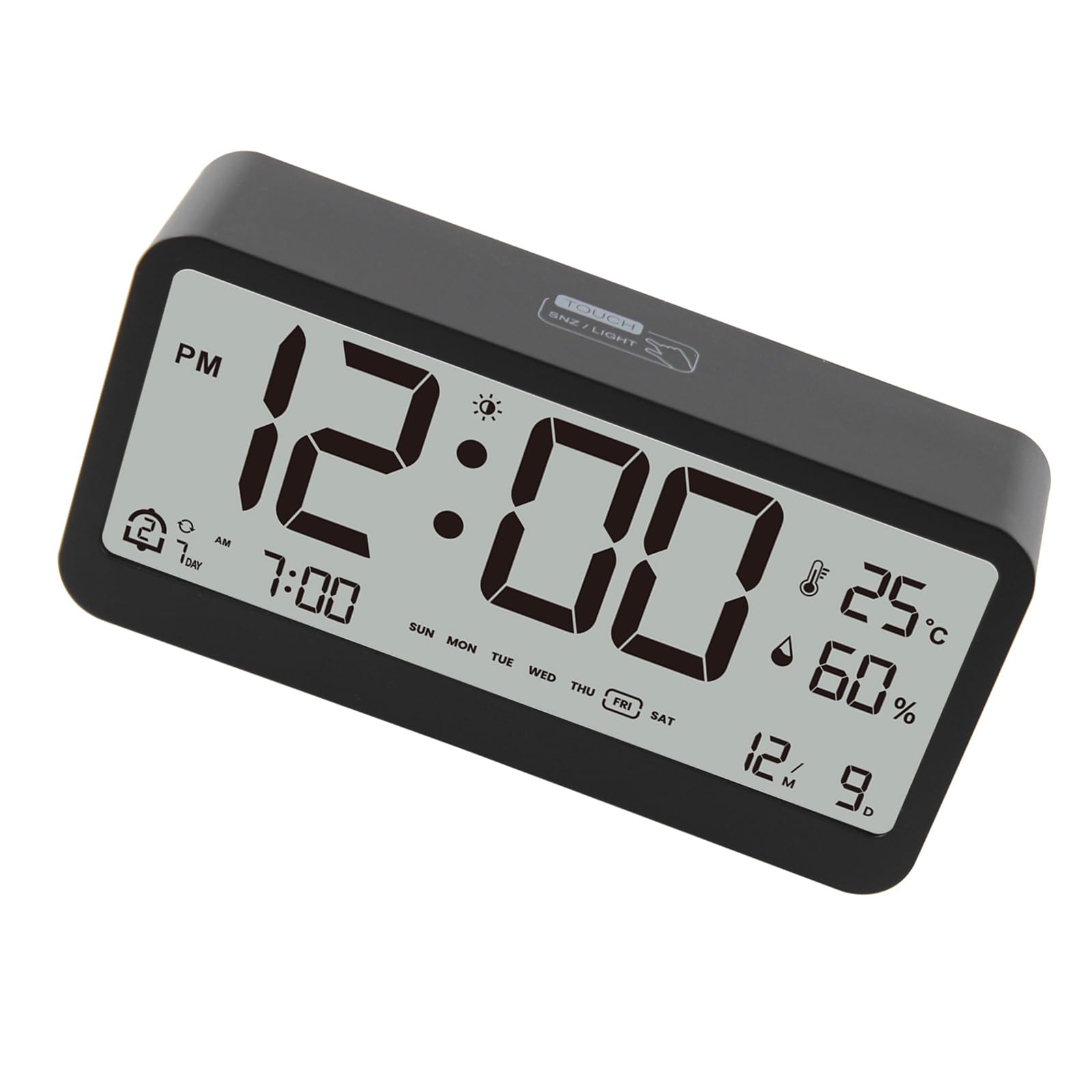 Nucelit Quiet Operations Desk Digital Clock with Light Sensings Technology for Home or Automatic Brightness Clock