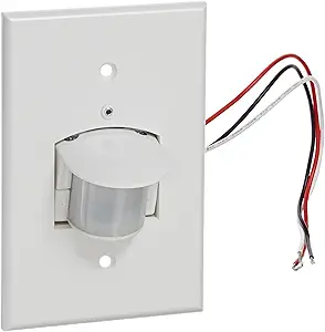 RAB Lighting SB500W Smart Box with Wall Plate, 500W Power, 120V AC, 60 Hz, 180 Degrees View, White