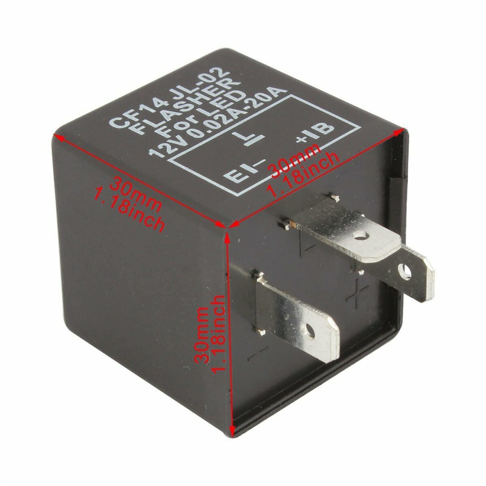 Piezas electrónicas Relé indicador LED CF14 independiente de carga 12V 3 pines intermitente relé de automóvil intermitente 29x29cm 1 Uds
