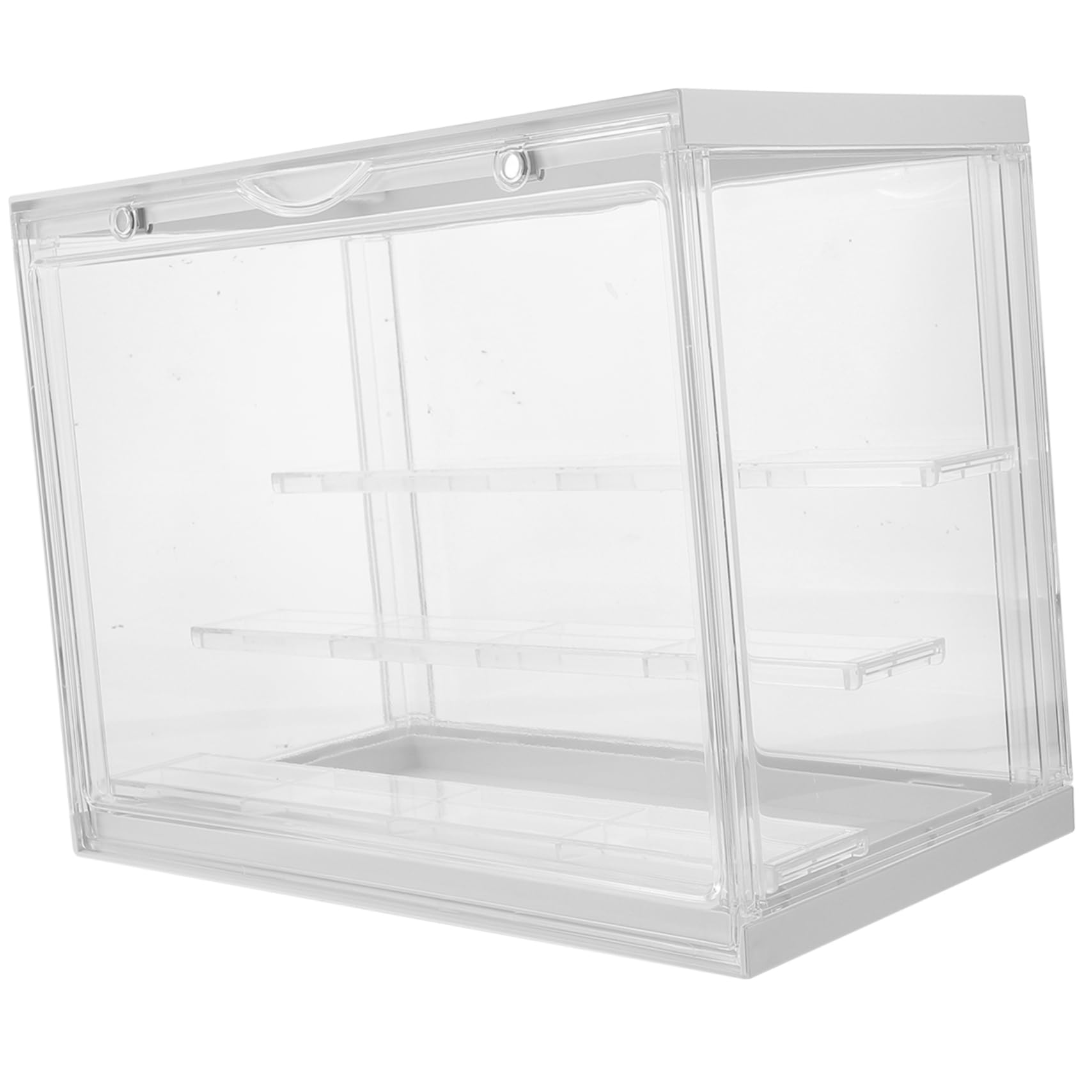 Cabilock Durchsichtige Aufbewahrungsbox aus Abs mit 3-lagigem Design Stapelbar und Einfacher Zugriff Kunststoffbox für Modell und Actionfiguren zur Heimdekoration