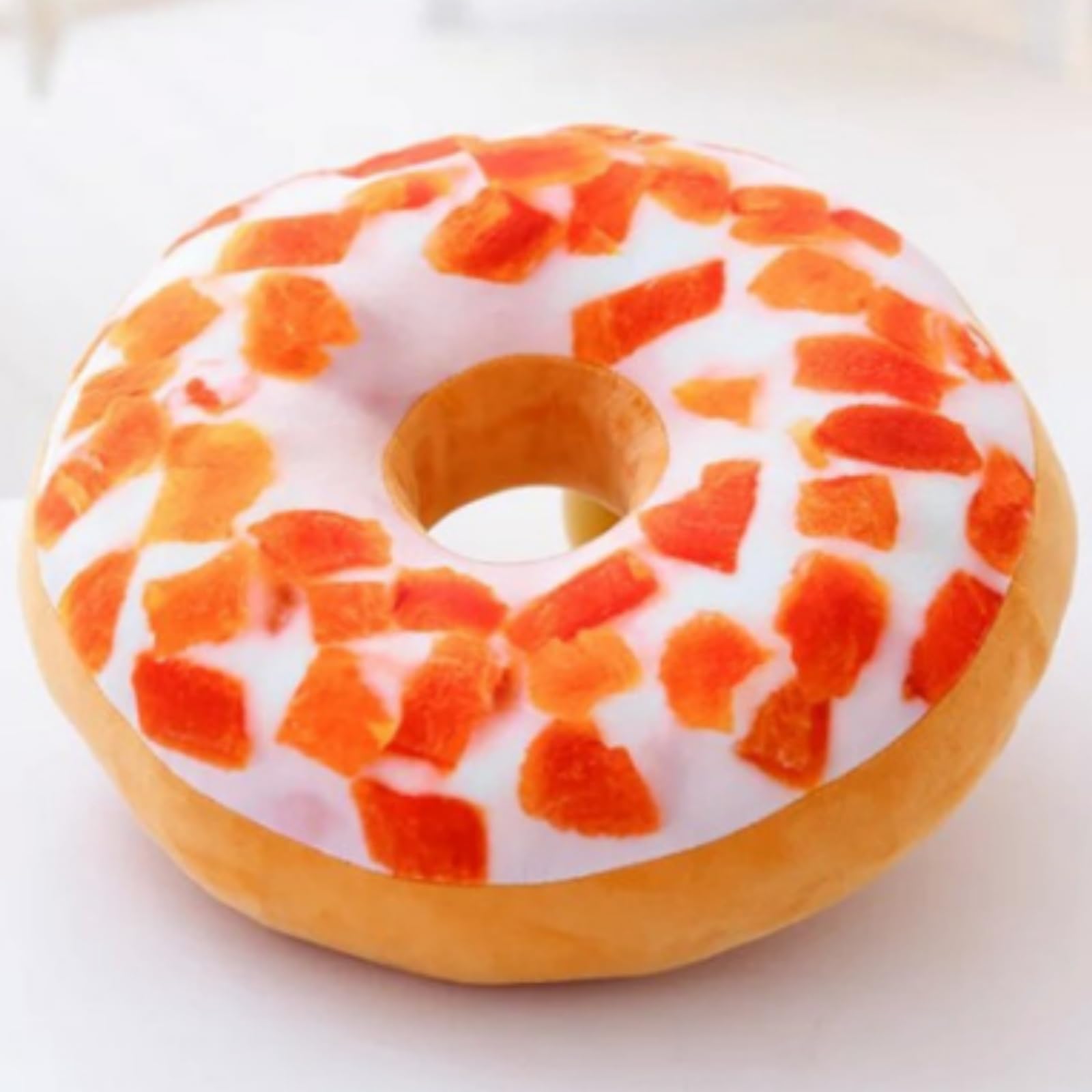OUKEYI 40cm Donut Pillow Cushion Plush Toy,Soft Round Donut Stuffed Plush Throw Pillow,Doughnut Cake Food Cushion Plushies Pillows for Clever Boy's and Girl's Room Decor (Fragrant Fruit Temptation)