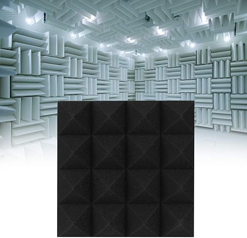 Miniatura 5 de 6 paneles acústicos de espuma insonorizada, diseño piramidal, de alta densidad y resistentes al fuego, para estudio de recodificación de oficina en