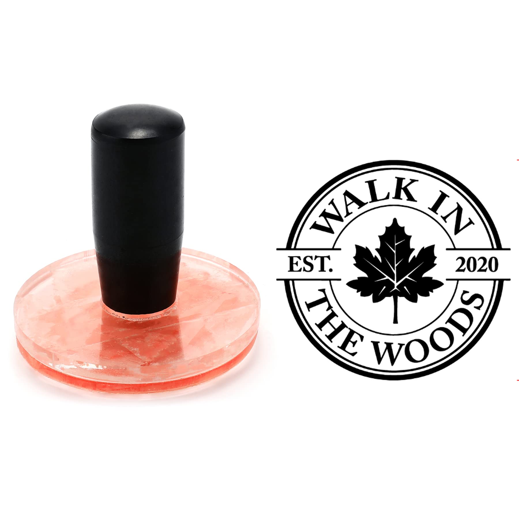 Arokimi Custom Wood Rubber Stamp, 1.2' Round, Customized Logo for Text Name Address Stamp Design