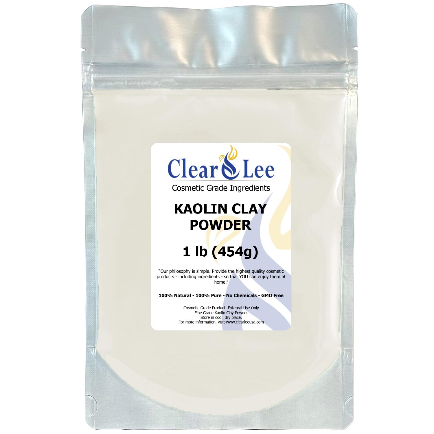 Kaolin Clay Cosmetic Grade Powder - 100% Pure Natural Powder - Great For Skin Detox, Rejuvenation, and More - Heal Damaged Skin - DIY Clay Face Mask (1 LB)